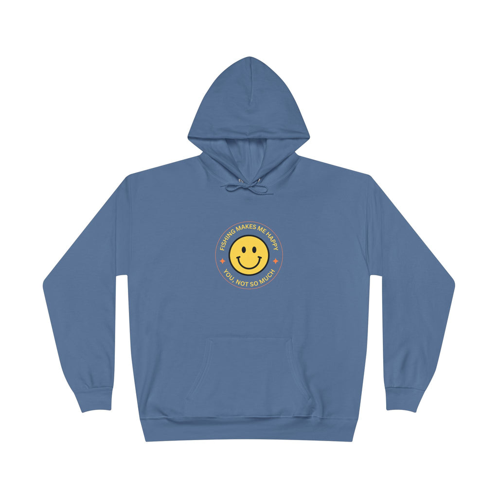 Unisex Eco-Friendly Hoodie "Fishing Makes Me Happy" - Perfect for Casual Outings and Gifting
