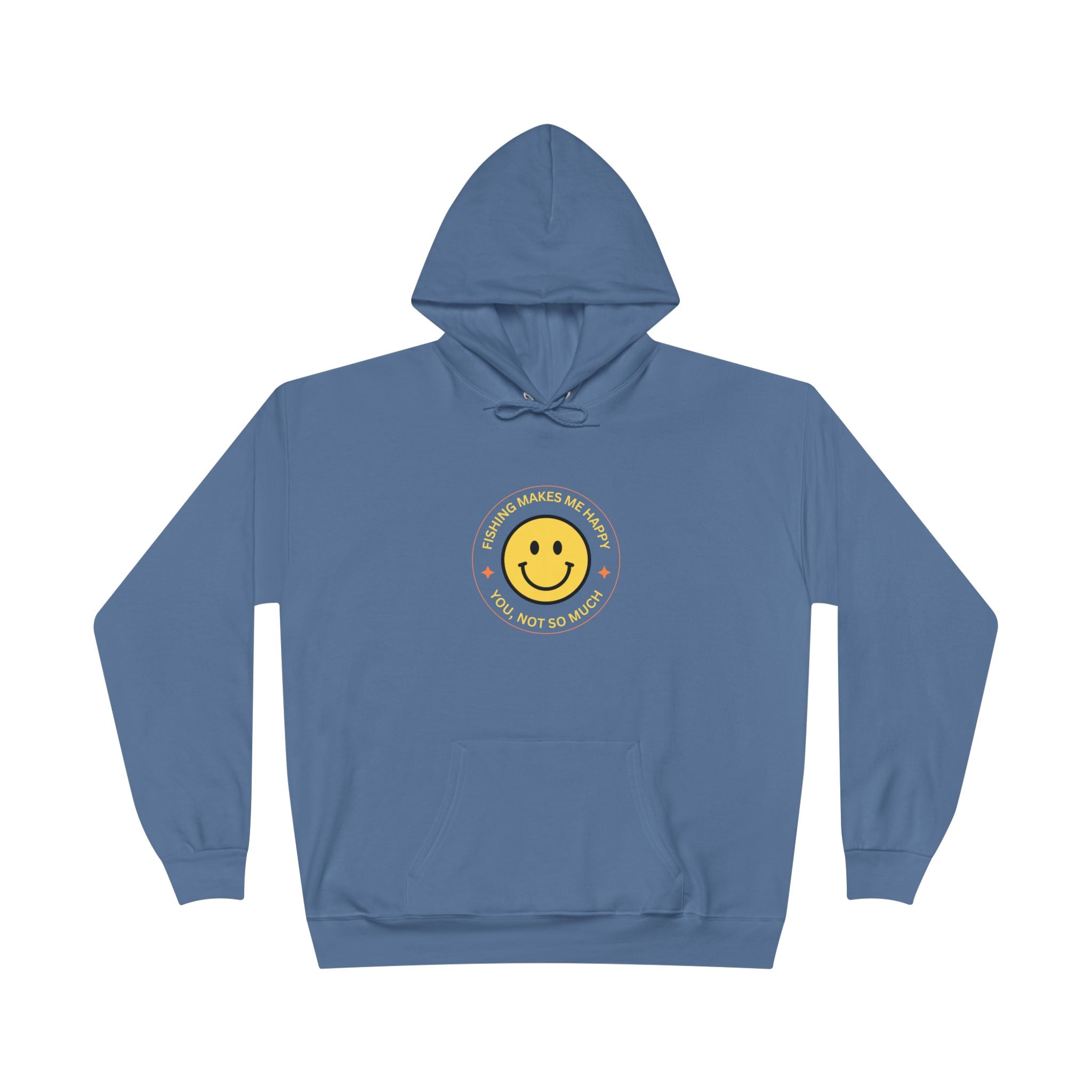 Unisex Eco-Friendly Hoodie "Fishing Makes Me Happy" - Perfect for Casual Outings and Gifting
