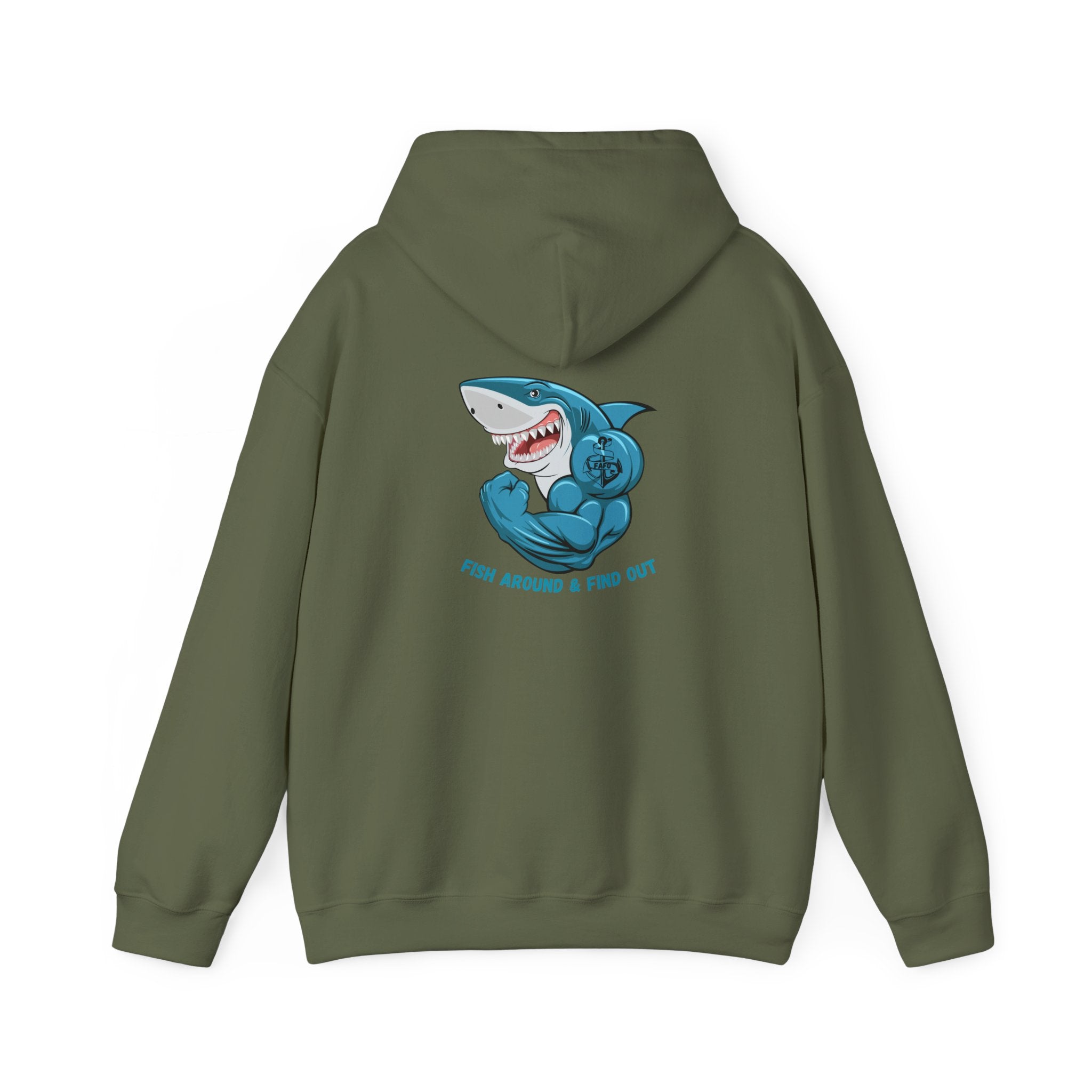 "FAFO - Fish Around and Find Out" Shark Unisex Heavy Blend™ Hooded Sweatshirt - Fun & Casual Streetwear
