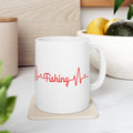 "Fishing Heartbeat" Ceramic Mug - Perfect Gift for Fishing Enthusiasts
