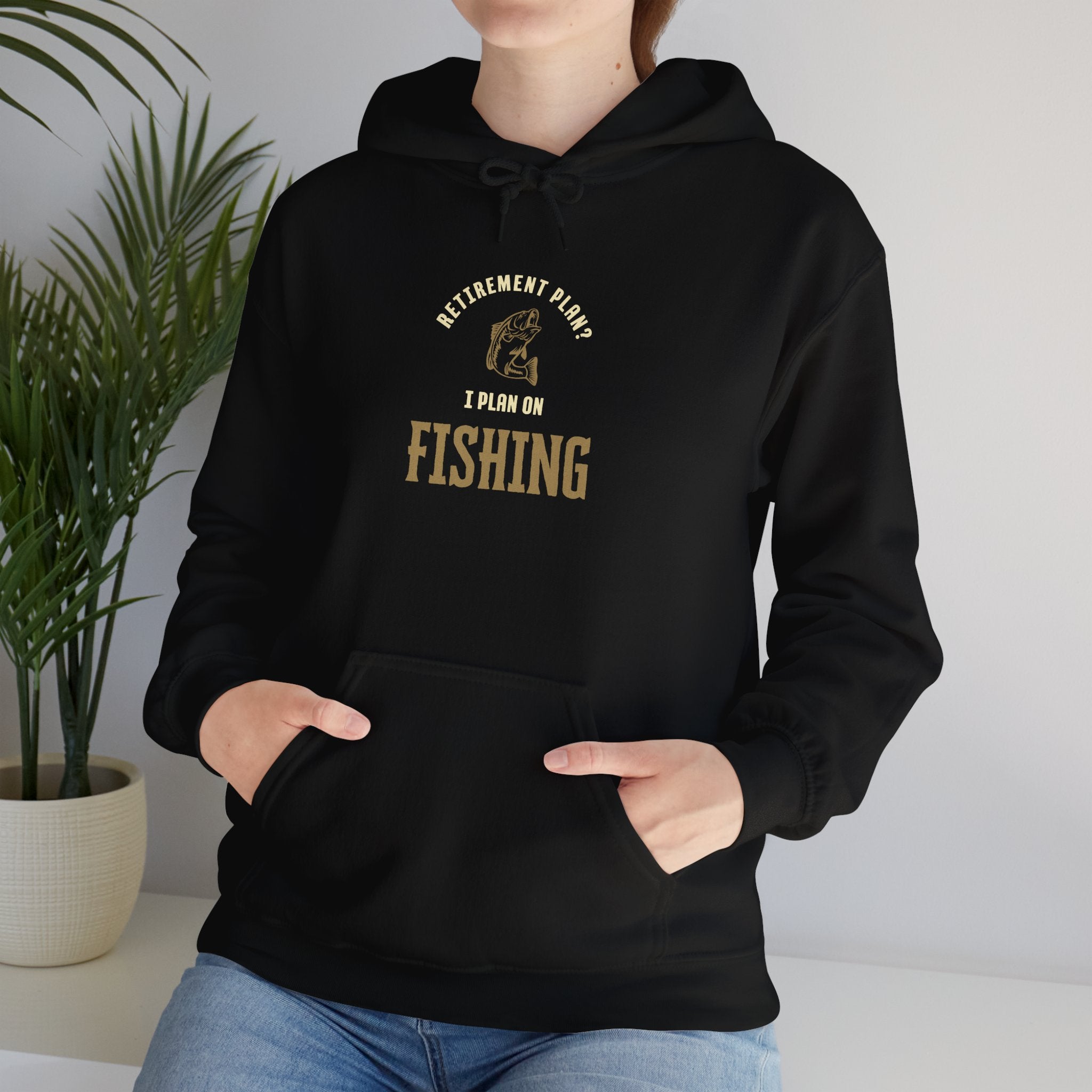 Fishing Enthusiast Hoodie – "Retirement Plan? I Plan on Fishing" Unisex Heavy Blend Sweatshirt