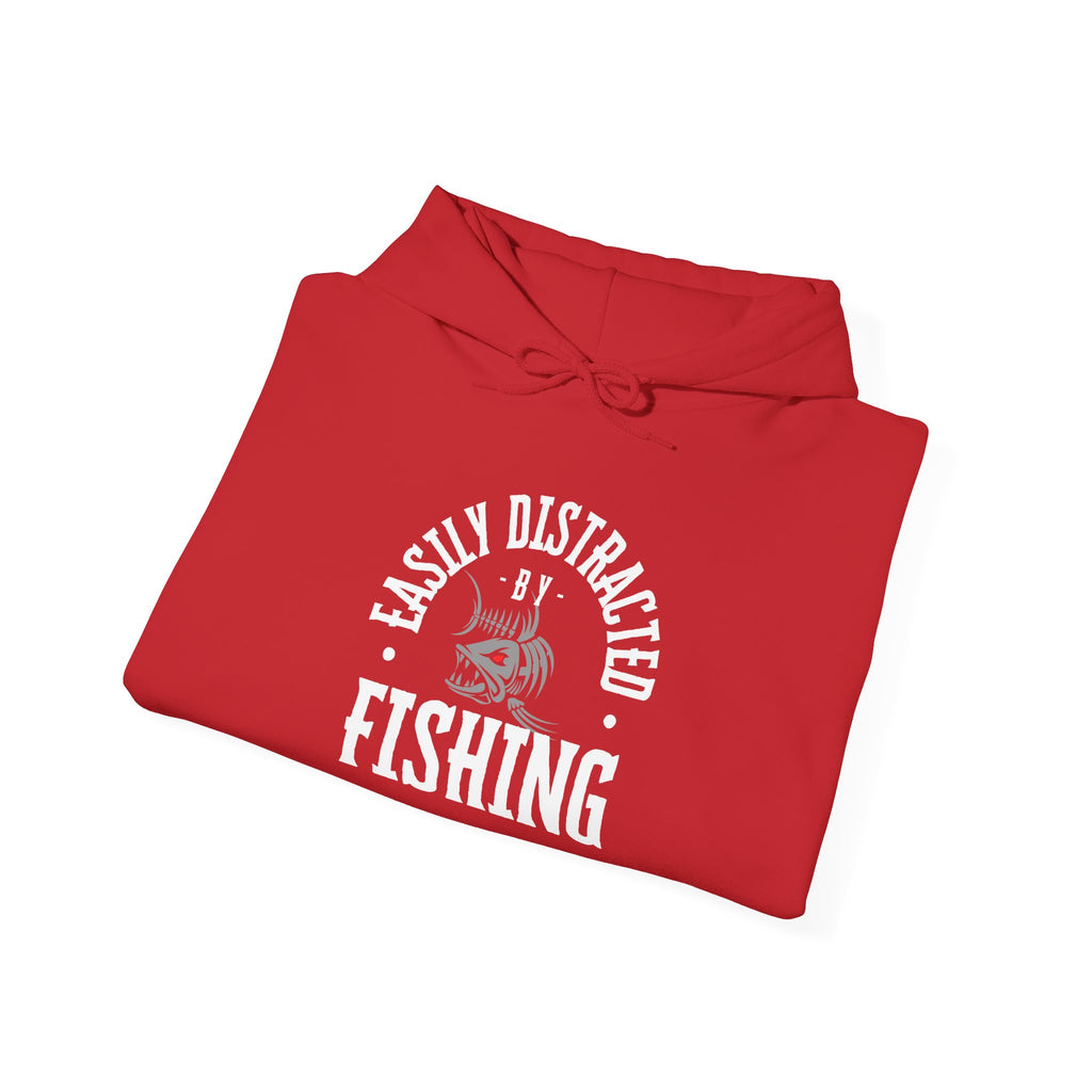"Easily Distracted by Fishing" Hoodie - Unisex Heavy Blend Sweatshirt for Fishing Lovers