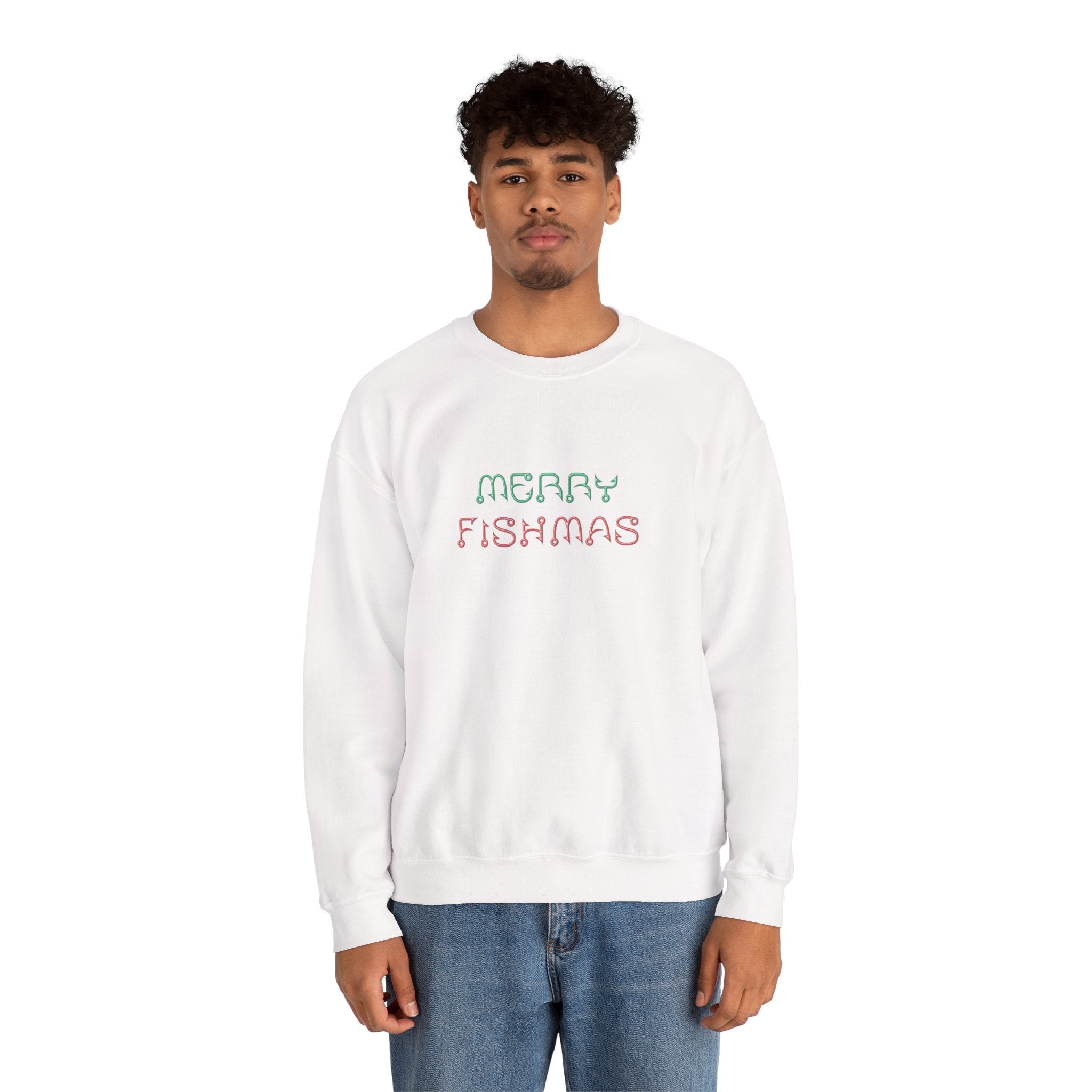 Sweatshirt — "Merry Fishmas" Pastel Holiday Crewneck