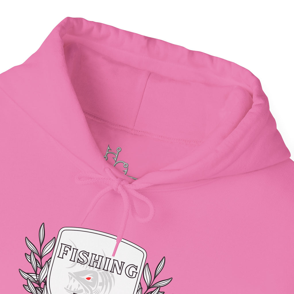 "Fishing University" Unisex Heavy Blend Hoodie - Fun Design for Fishermen