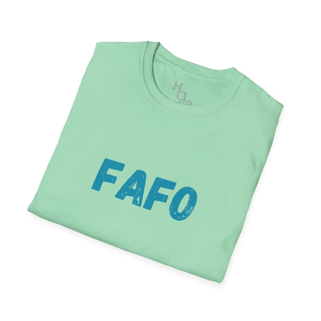 Humorous Unisex Softstyle T-Shirt - "Fish Around and Find Out - FAFO" Shark Design