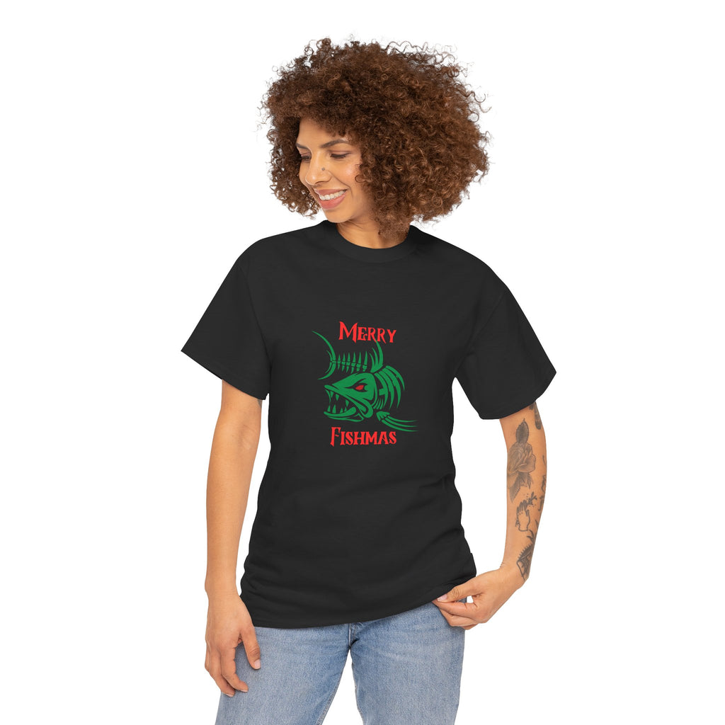 Fishmas Graphic Tee — "Merry Fishmas" Christmas Fishing T-Shirt