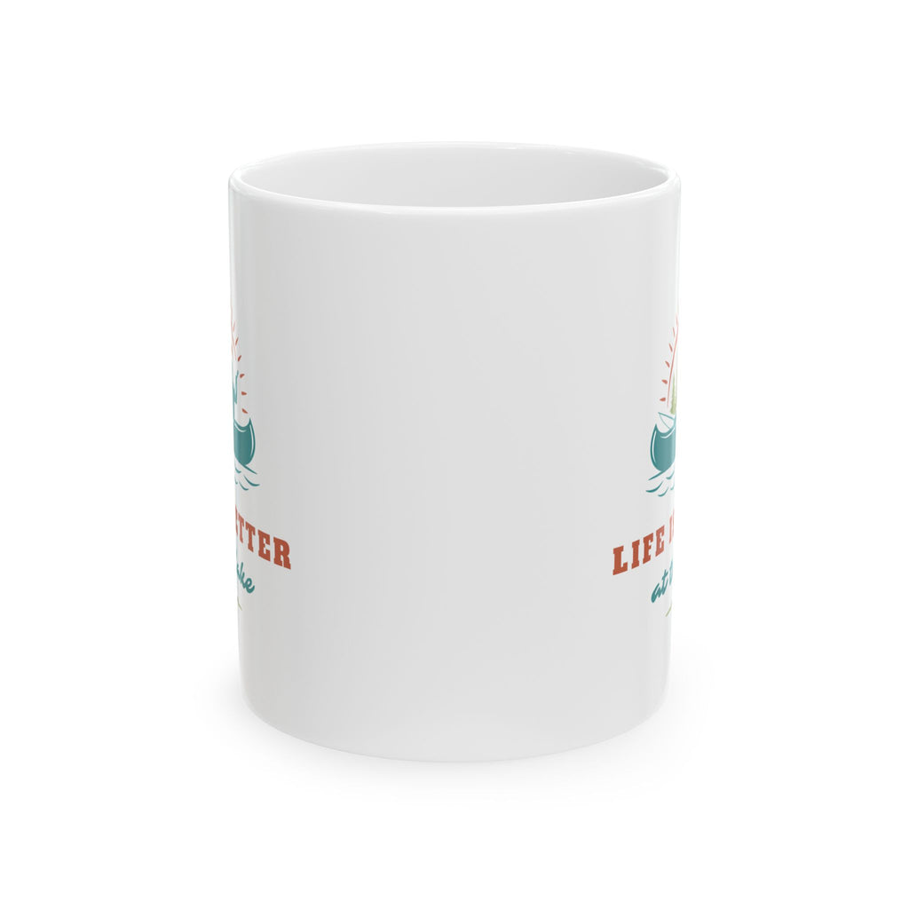 "Life Is Better At The Lake" Fishing Lifestyle Ceramic Mug (11oz/15oz) — Gift for Anglers