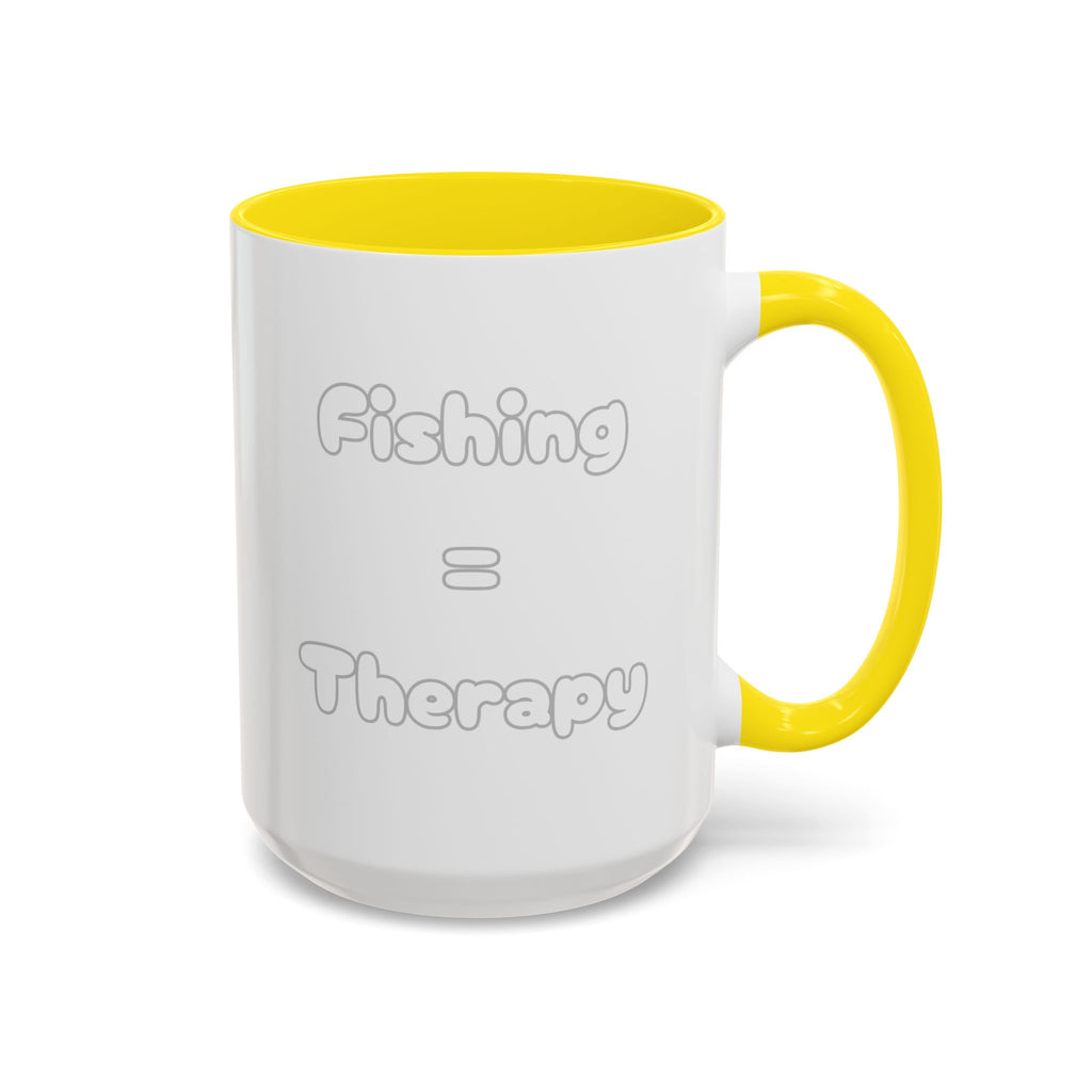 "Fishing = Therapy" Accent Coffee Mug (11, 15oz)