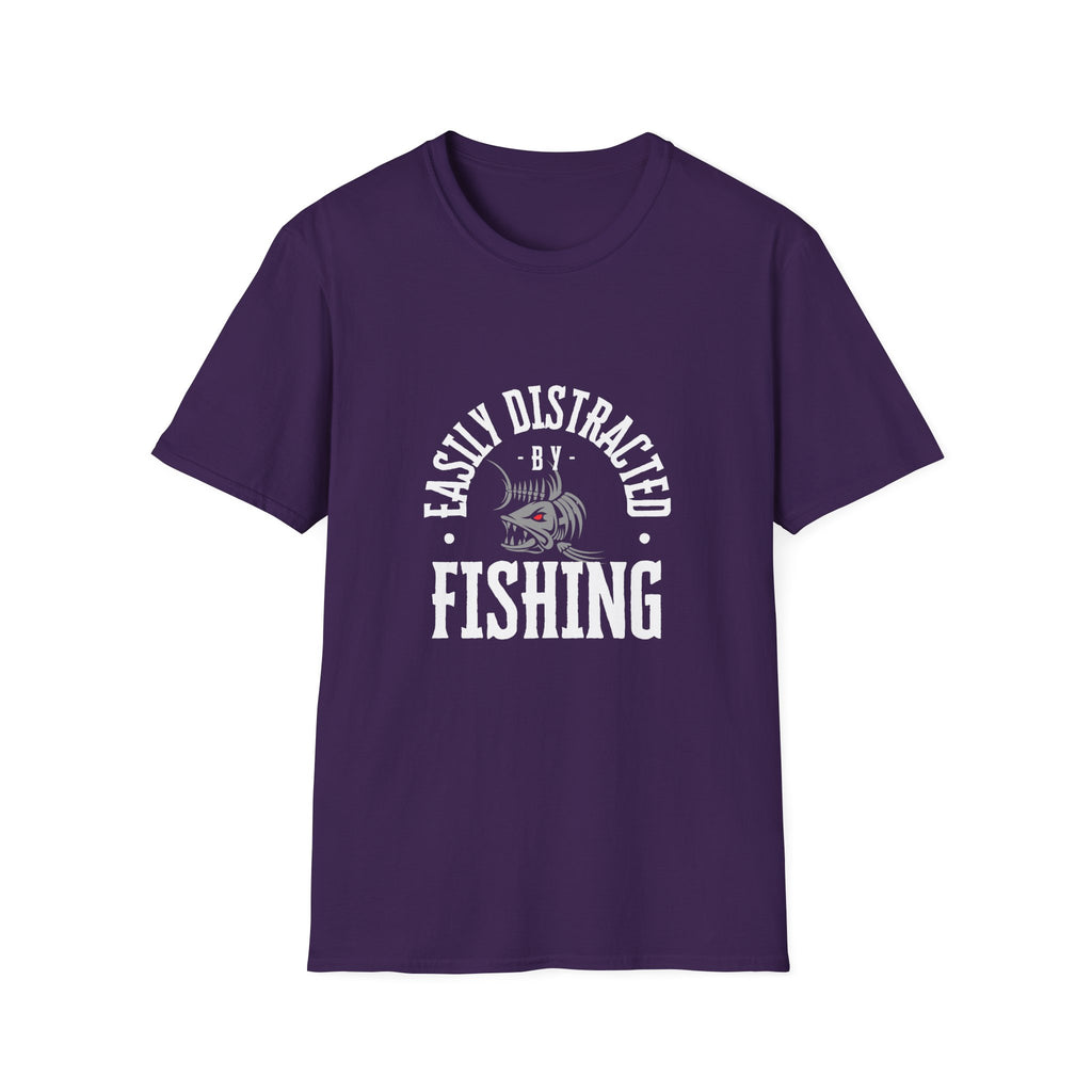 "Easily Distracted by Fishing" Unisex Softstyle T-Shirt