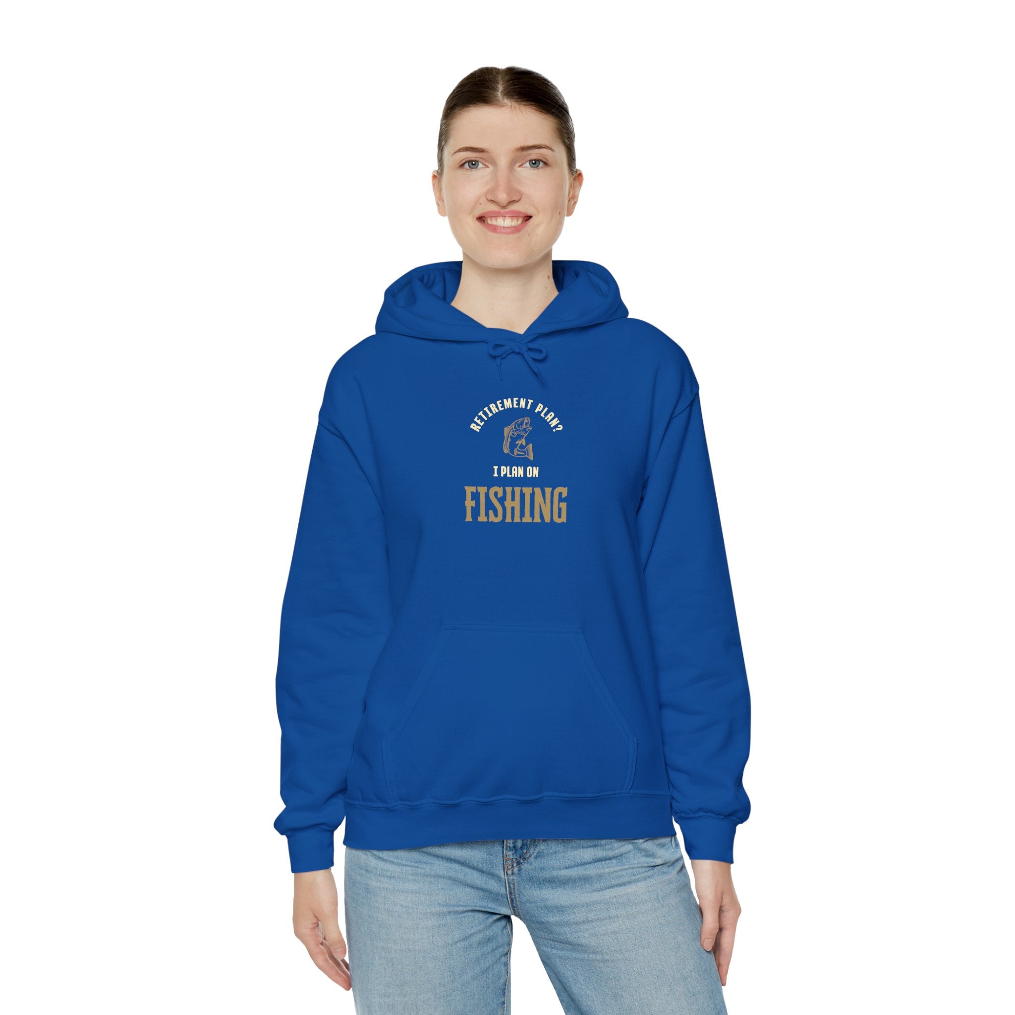 Fishing Enthusiast Hoodie – "Retirement Plan? I Plan on Fishing" Unisex Heavy Blend Sweatshirt