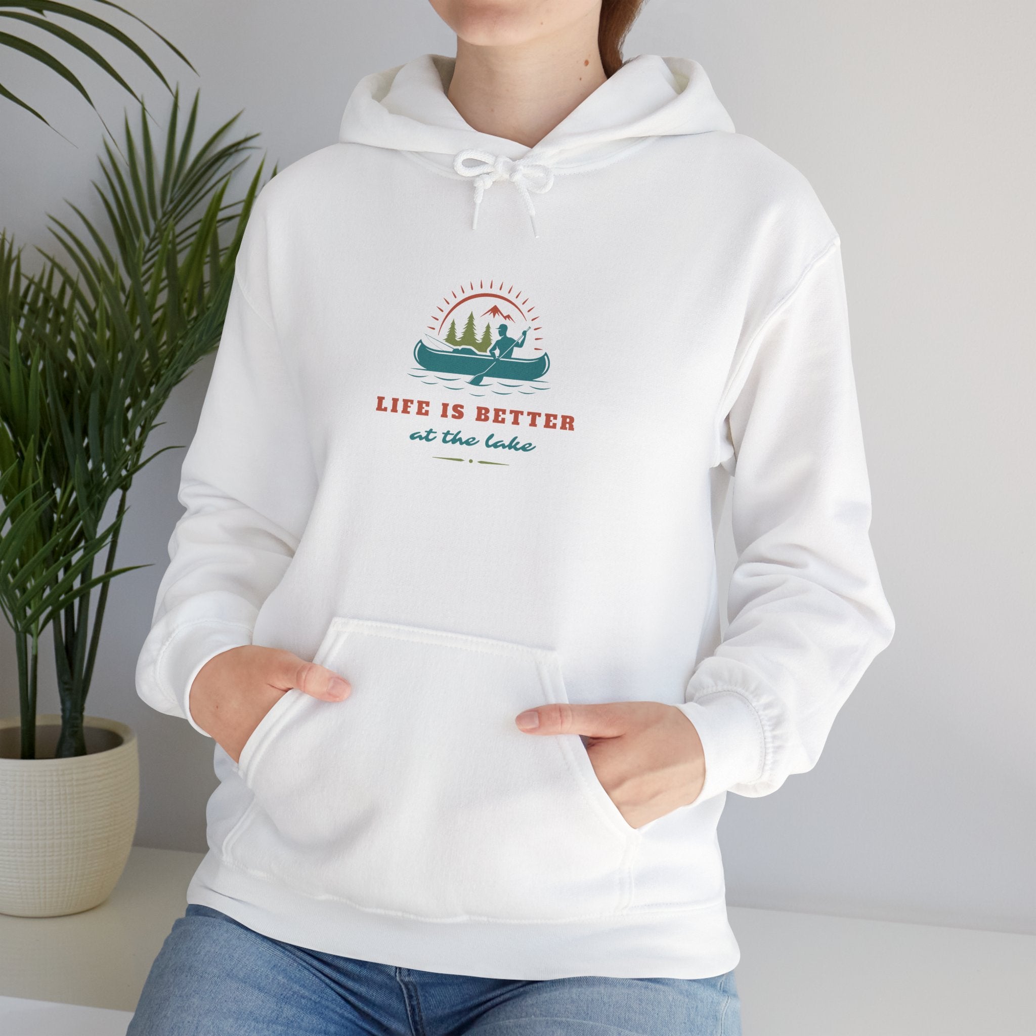 "Life Is Better at the Lake" Hoodie — Cozy Lake Cabin Hooded Sweatshirt