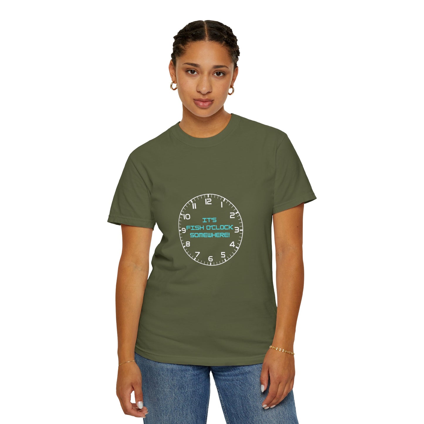 Unisex "It's Fish O'Clock Somewhere!" T-Shirt - Fun Garment-Dyed Tee for Fishing Lovers
