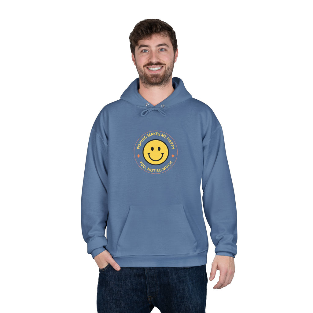 Unisex Eco-Friendly Hoodie "Fishing Makes Me Happy" - Perfect for Casual Outings and Gifting
