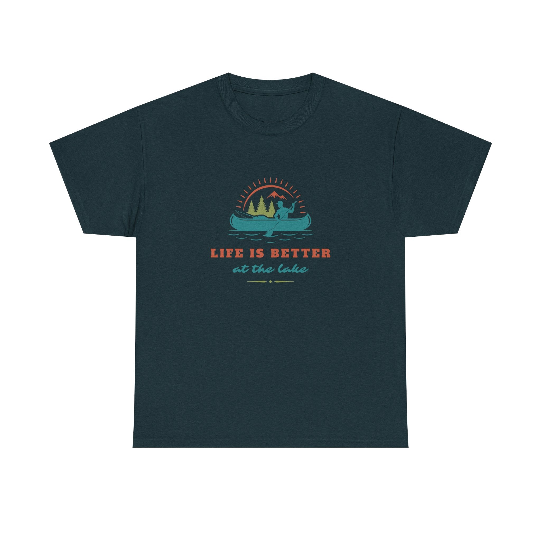 Life is Better at the Lake Unisex Heavy Cotton T-Shirt - Comfortable Outdoor Shirt