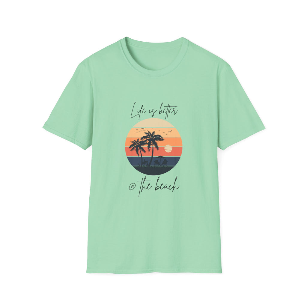 Life is Better @ The Beach Unisex Softstyle T-Shirt