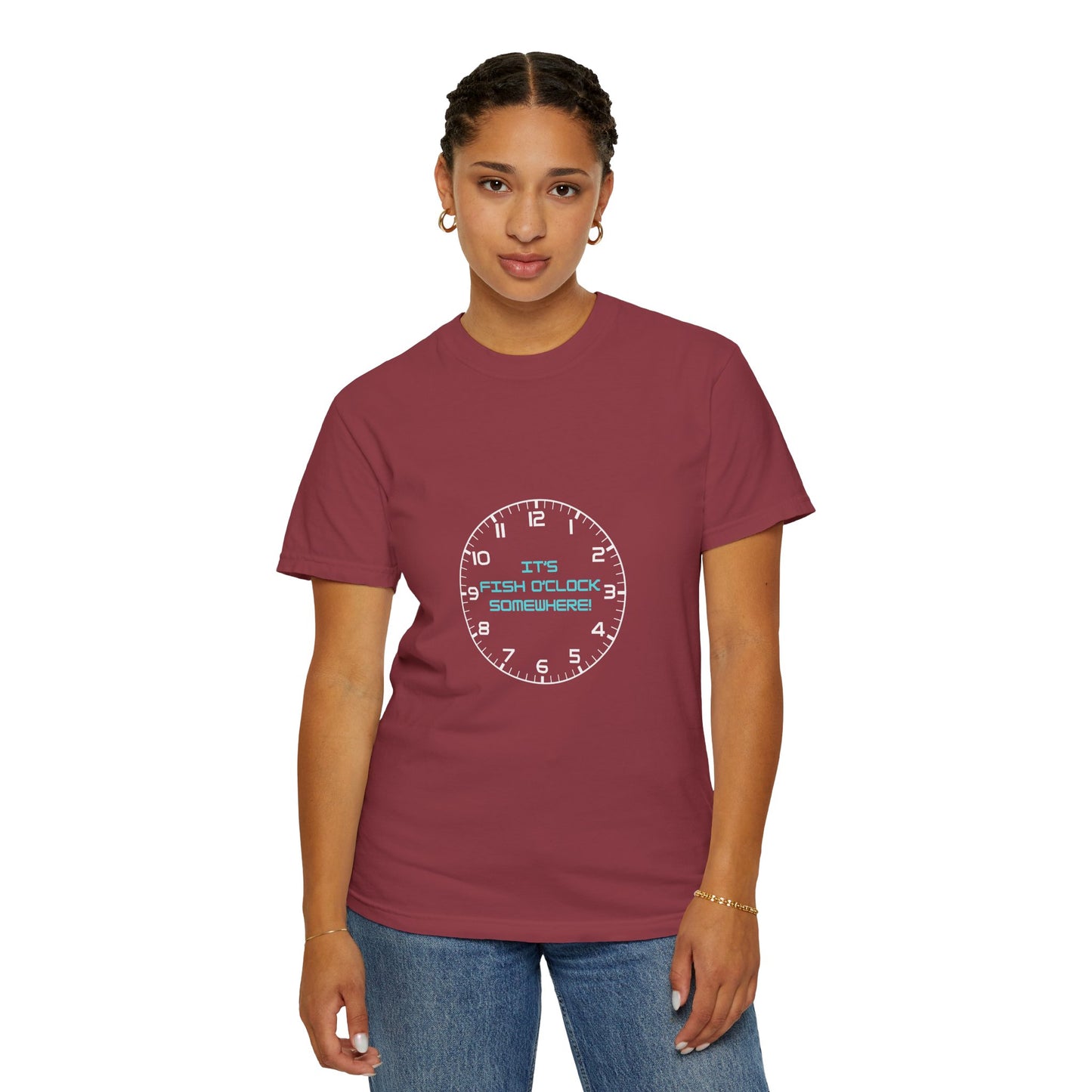 Unisex "It's Fish O'Clock Somewhere!" T-Shirt - Fun Garment-Dyed Tee for Fishing Lovers