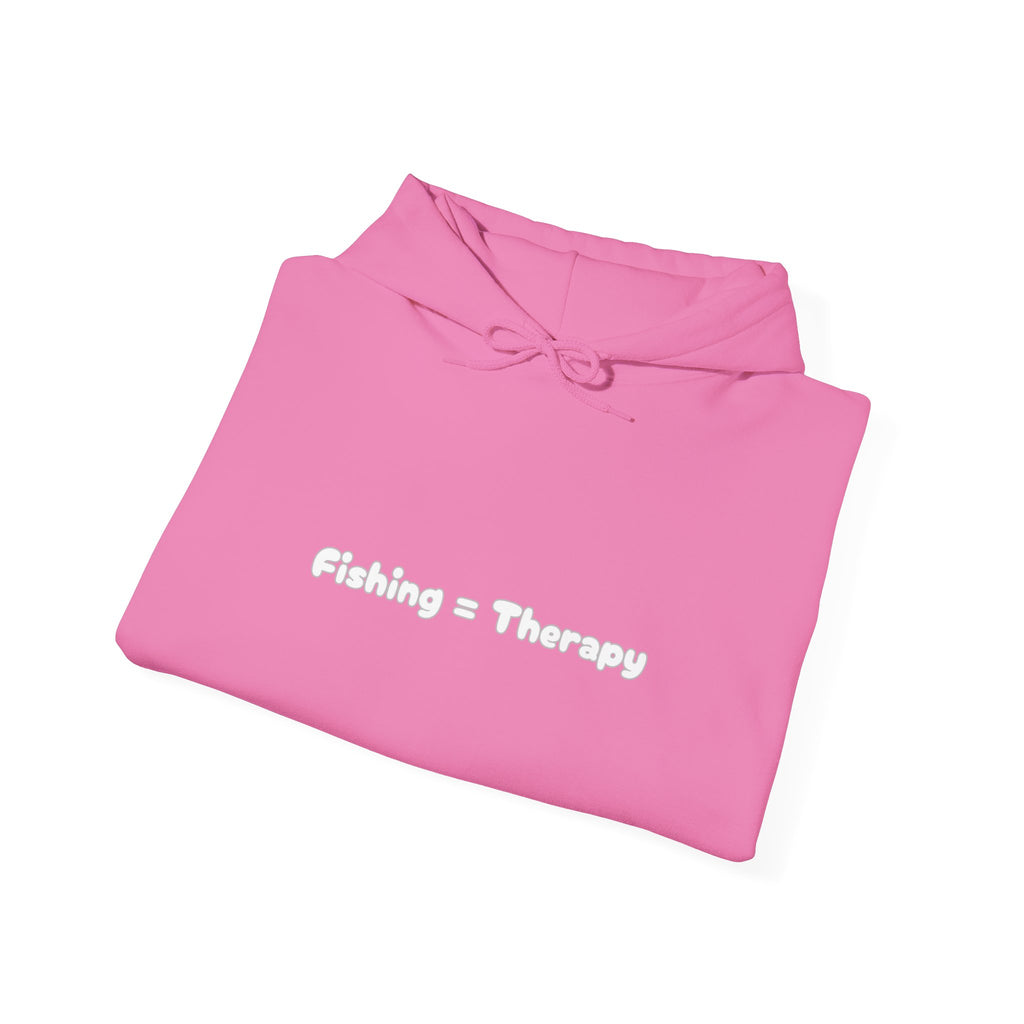 "Fishing = Therapy" Unisex Heavy Blend Hoodie - Perfect Gift for Anglers & Outdoor Lovers