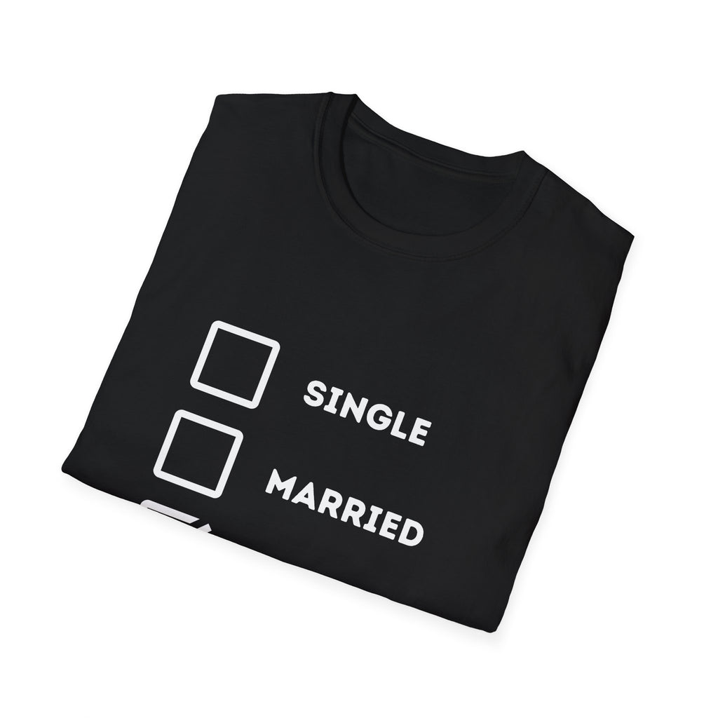 Unisex Softstyle "Single Married Fishing Check Box" T-Shirt - Comfortable Everyday Wear