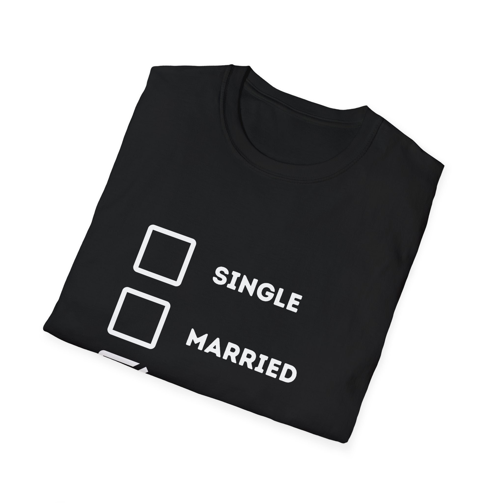 Unisex Softstyle "Single Married Fishing Check Box" T-Shirt - Comfortable Everyday Wear