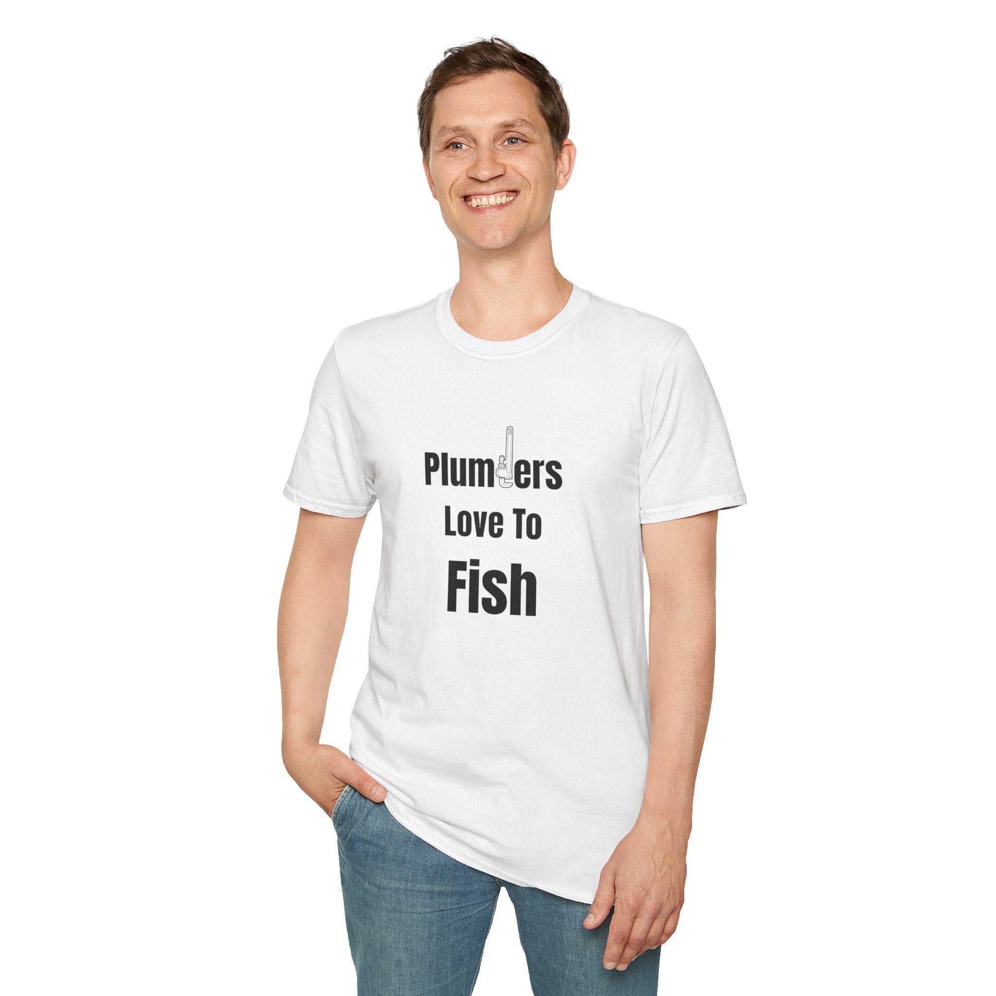 Plumbers Love To Fish T-Shirt — Funny Plumbing Fisherman Tee