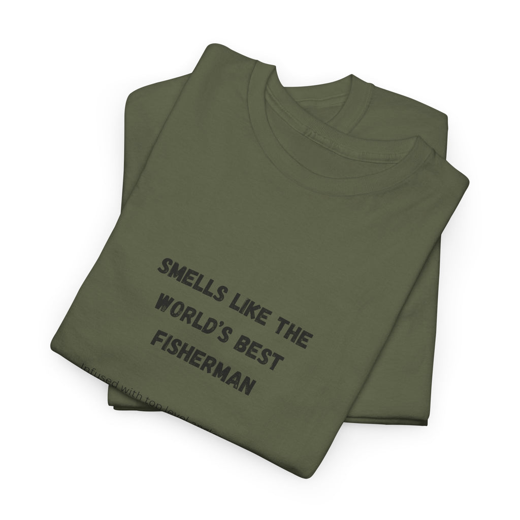 "Smells Like the World's Best Fisherman" Unisex Heavy Cotton Tee - Perfect Fishing Gift
