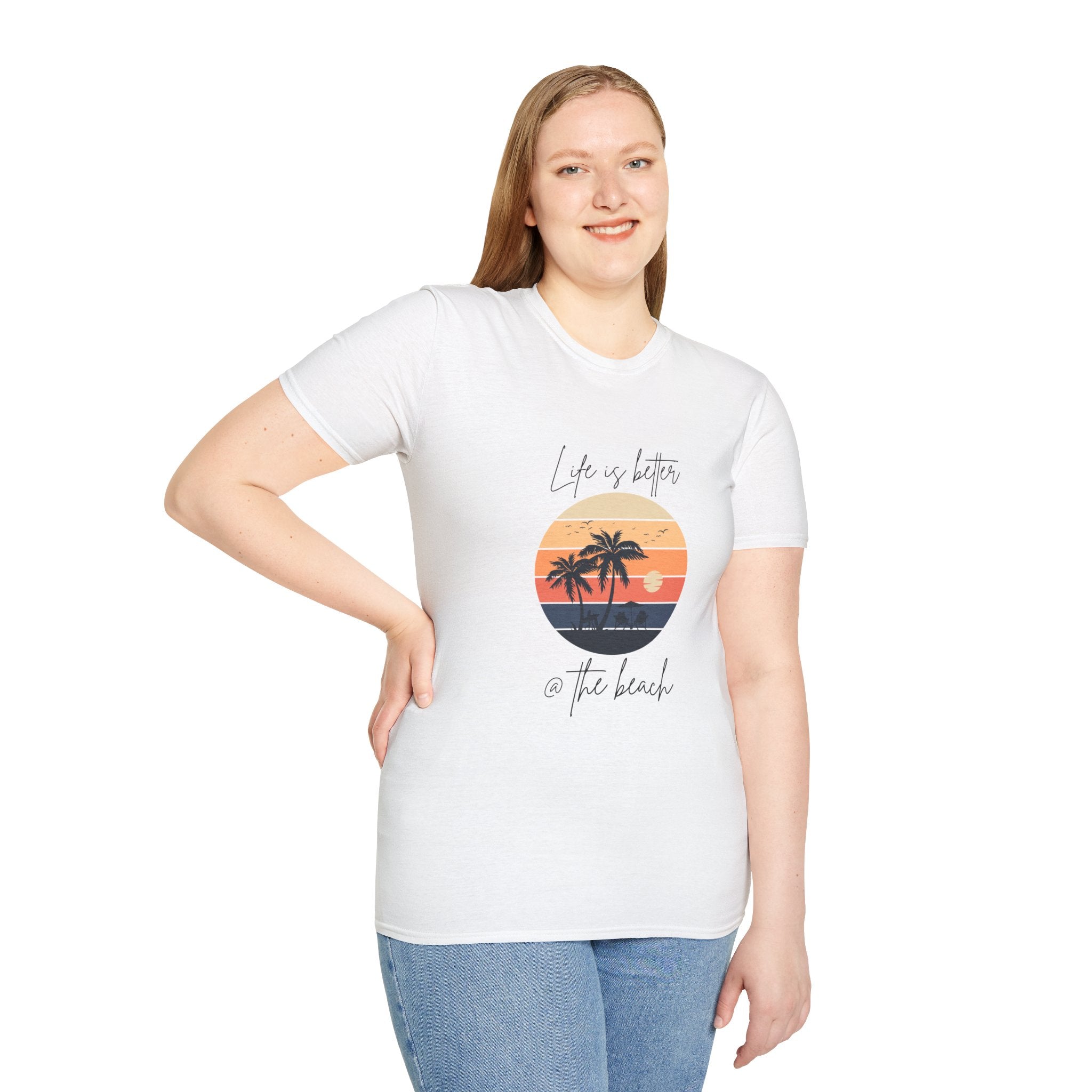Life is Better @ The Beach Unisex Softstyle T-Shirt