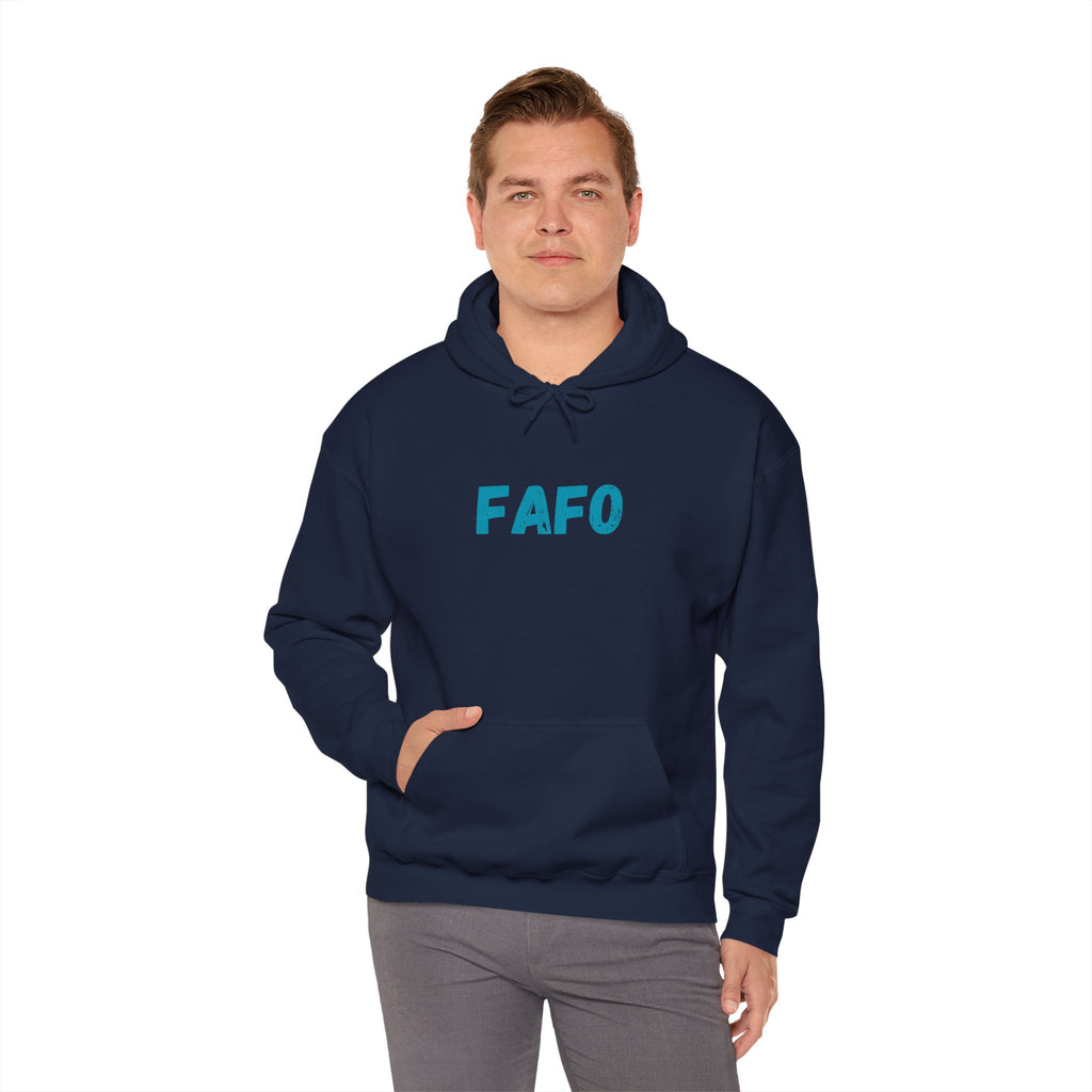 "FAFO - Fish Around and Find Out" Shark Unisex Heavy Blend™ Hooded Sweatshirt - Fun & Casual Streetwear