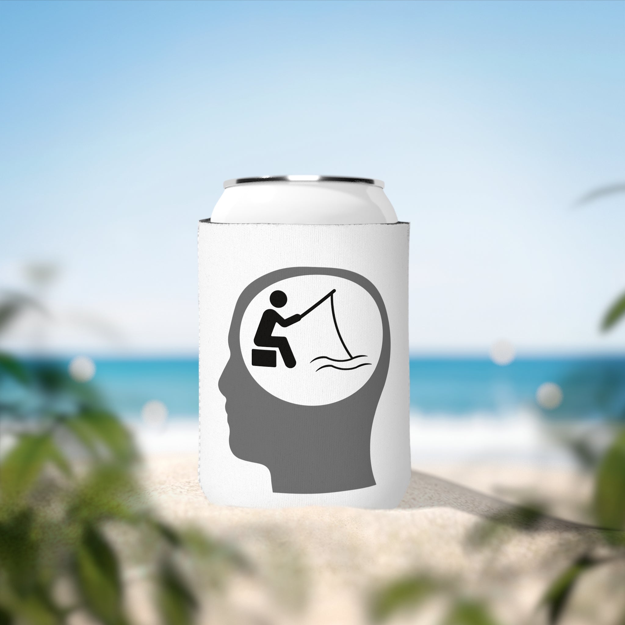 "Fishing on the Brain" Can Cooler Sleeve - Perfect for Outdoor Fun and Relaxation