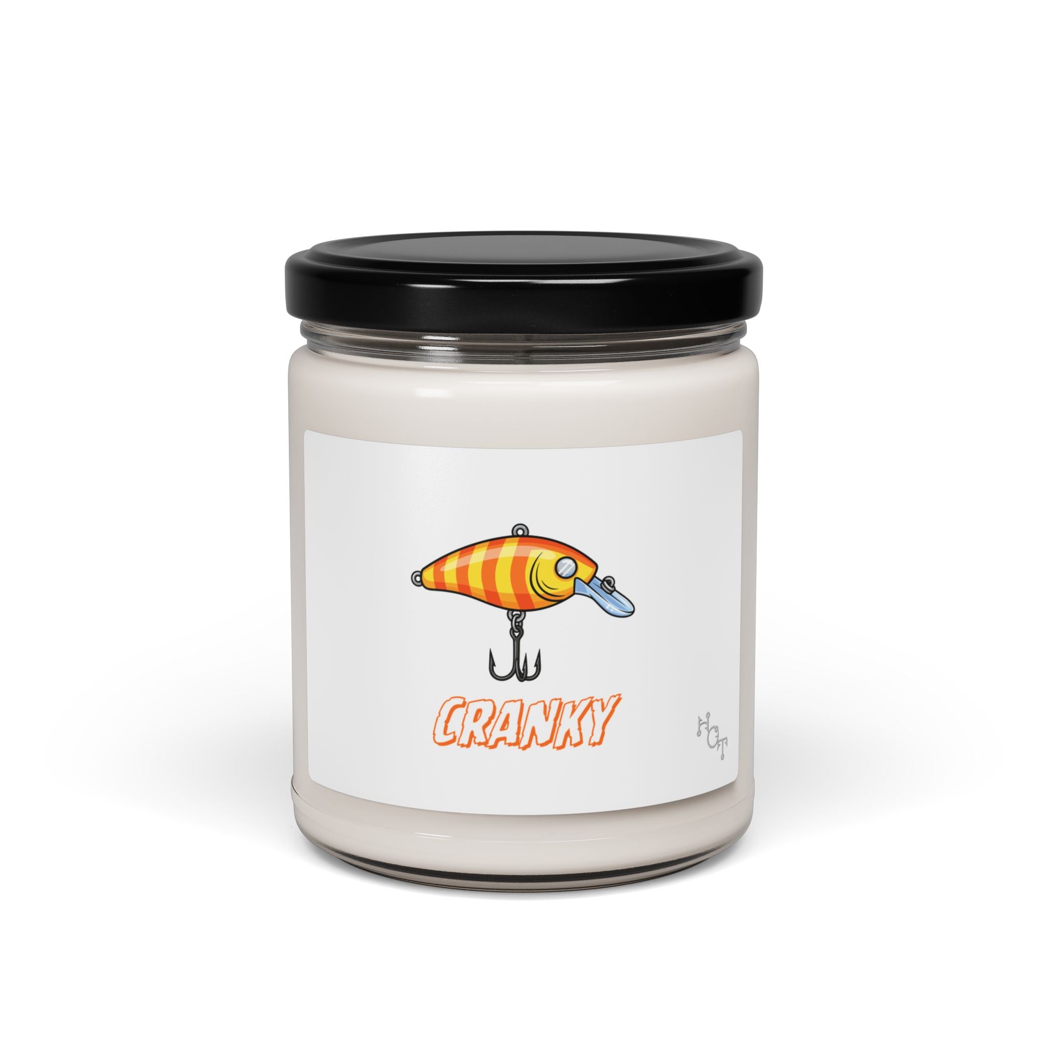 Cranky Fishing Lure Soy Candle — 9oz Scented Jar for Fishermen & Cabin Decor