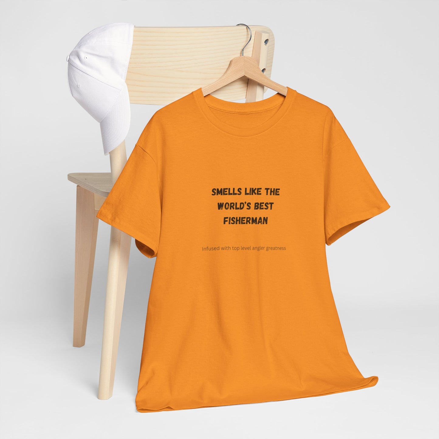 "Smells Like the World's Best Fisherman" Unisex Heavy Cotton Tee - Perfect Fishing Gift