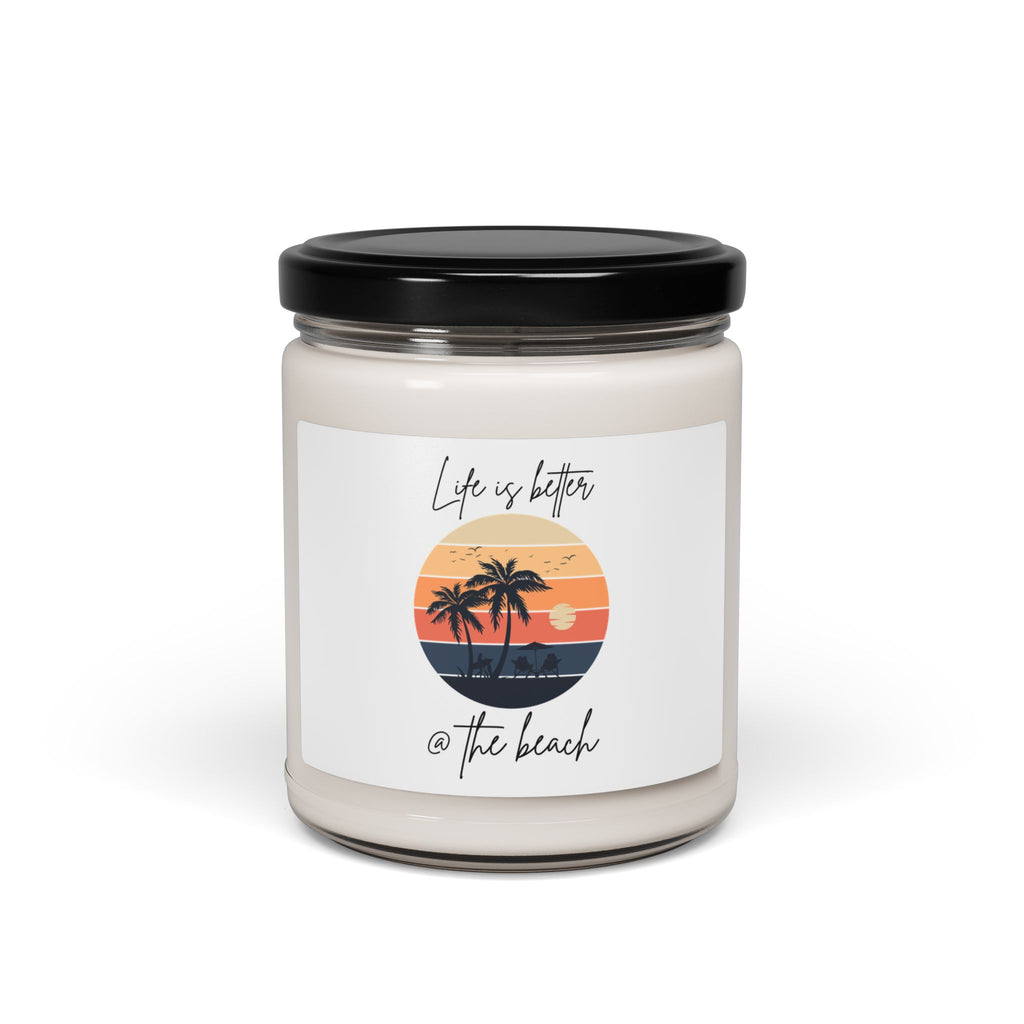 Beach Vibes Scented Soy Candle - "Life is Better @ the Beach" 9oz