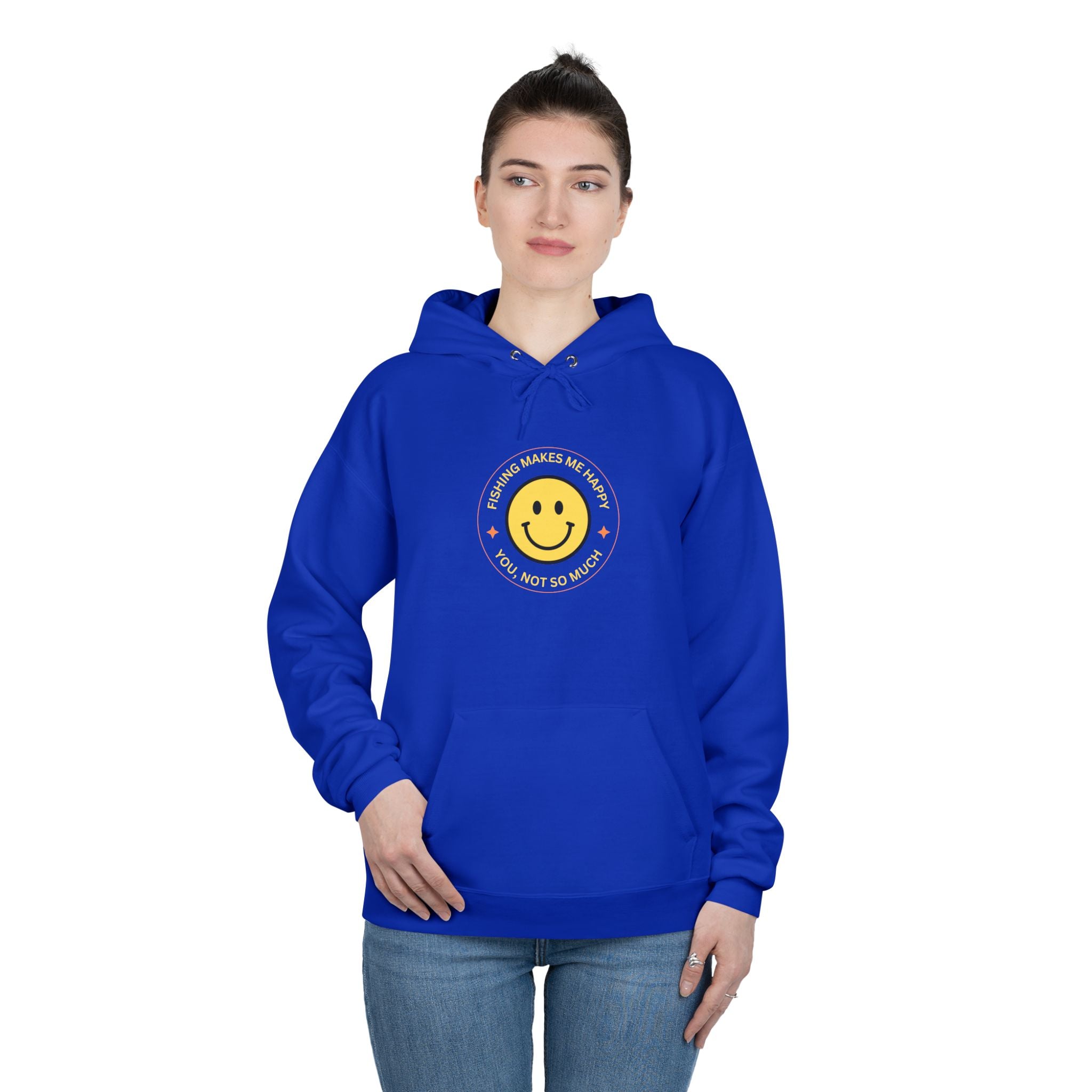 Unisex Eco-Friendly Hoodie "Fishing Makes Me Happy" - Perfect for Casual Outings and Gifting