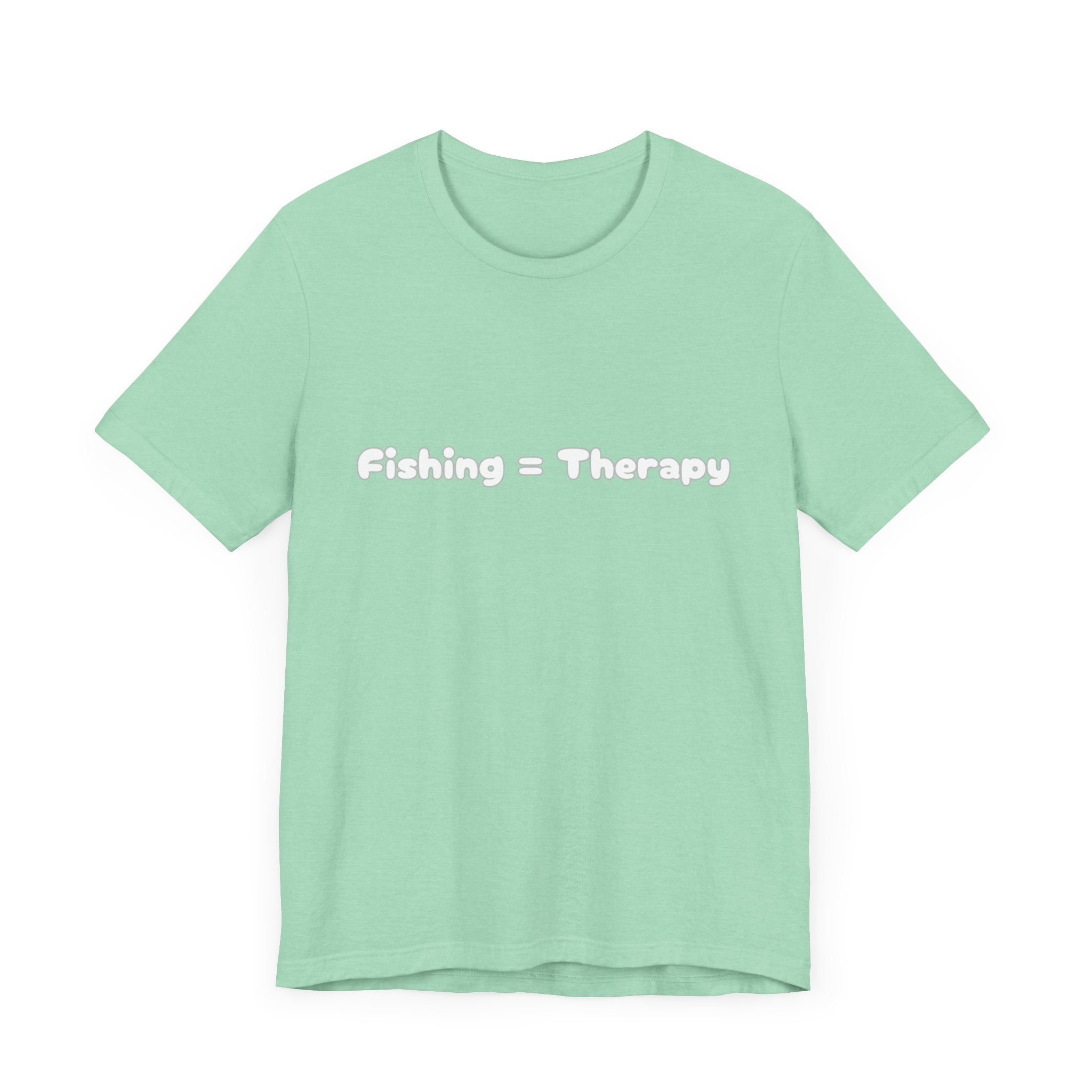 Unisex  "Fishing = Therapy" Jersey Short Sleeve Tee.