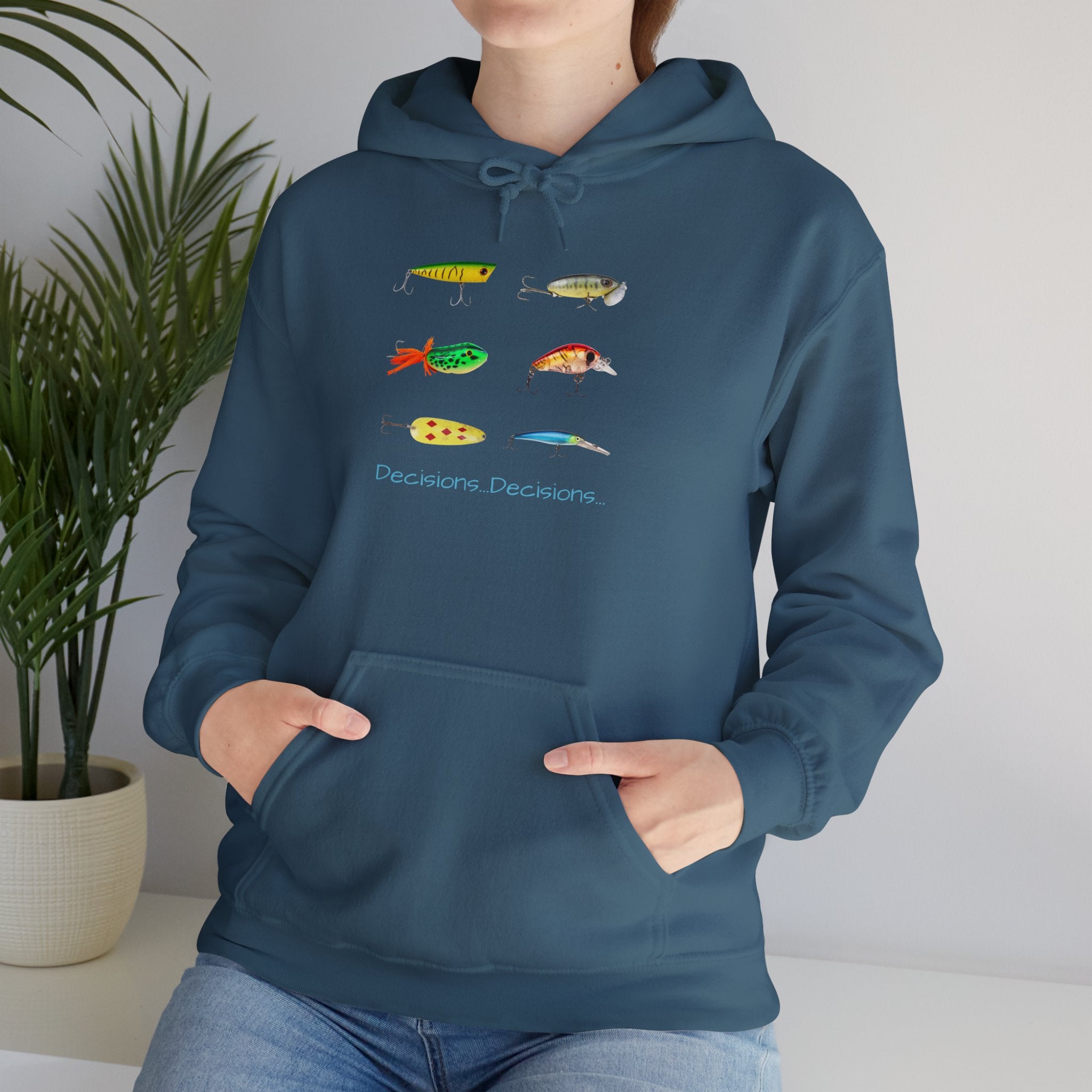 Fishing Enthusiast Hoodie - "Decisions...Decisions..."