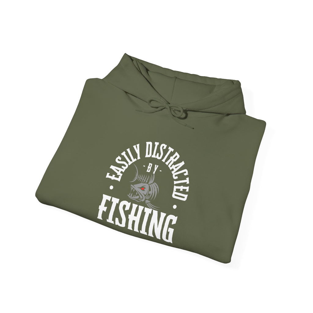 "Easily Distracted by Fishing" Hoodie - Unisex Heavy Blend Sweatshirt for Fishing Lovers