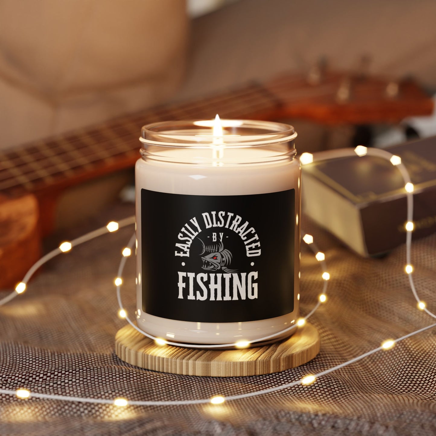 "Easily Distracted by Fishing" Scented Soy Candle - 9oz