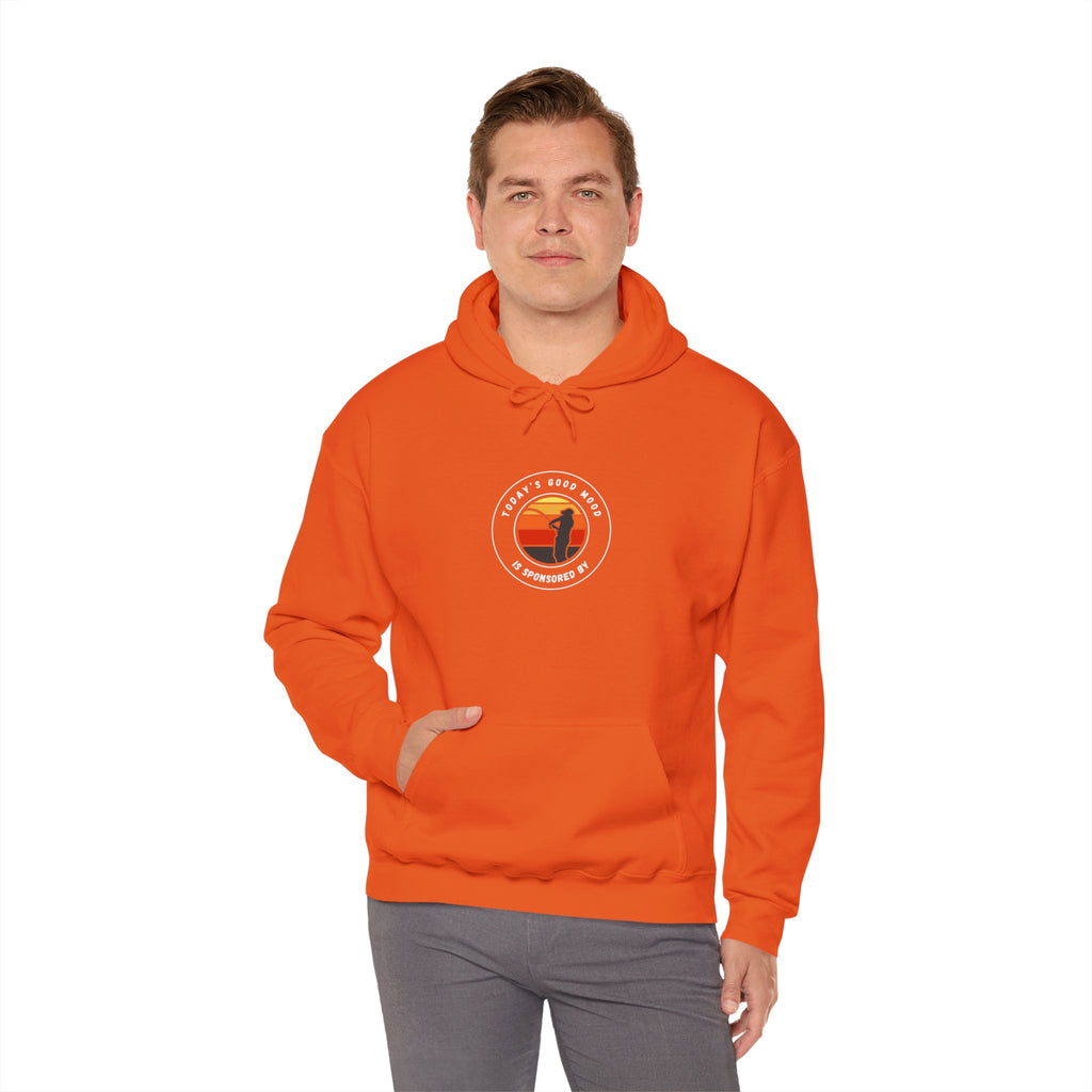 "Today's Good Mood Is Sponsored By Fishing" Retro-Inspired Unisex Hoodie with Cool Graphic Design