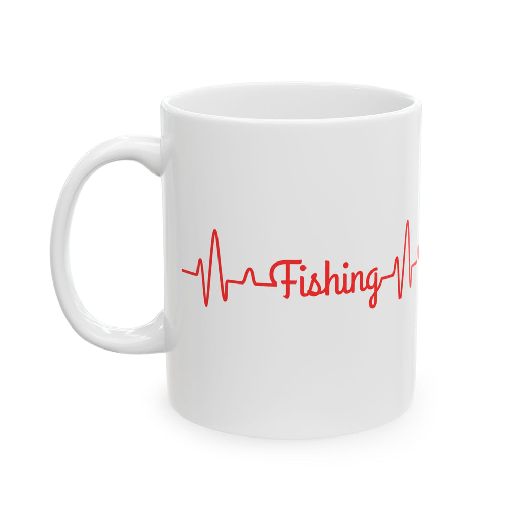 "Fishing Heartbeat" Ceramic Mug - Perfect Gift for Fishing Enthusiasts