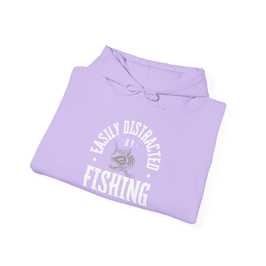 "Easily Distracted by Fishing" Hoodie - Unisex Heavy Blend Sweatshirt for Fishing Lovers