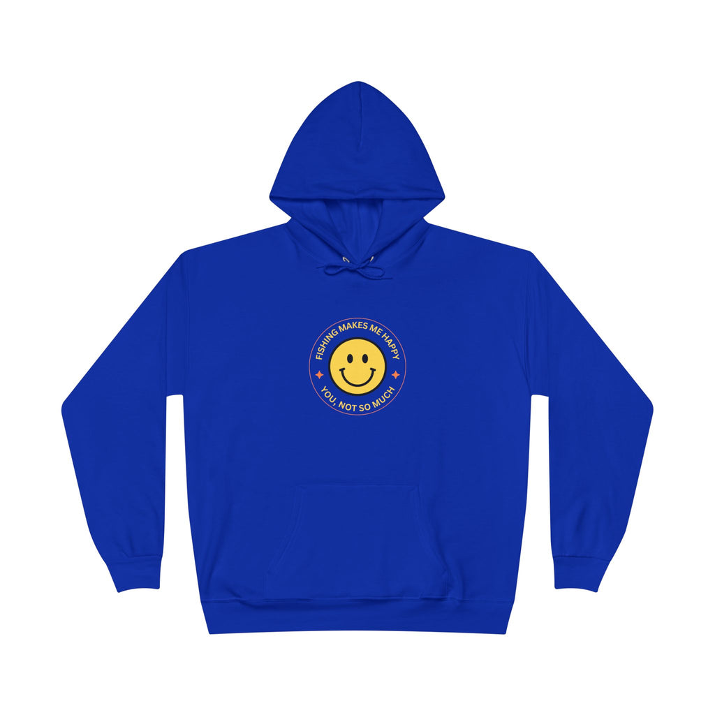 Unisex Eco-Friendly Hoodie "Fishing Makes Me Happy" - Perfect for Casual Outings and Gifting