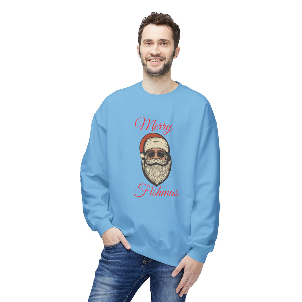 Merry Fishmas Sweatshirt — Santa Fish Holiday Crewneck