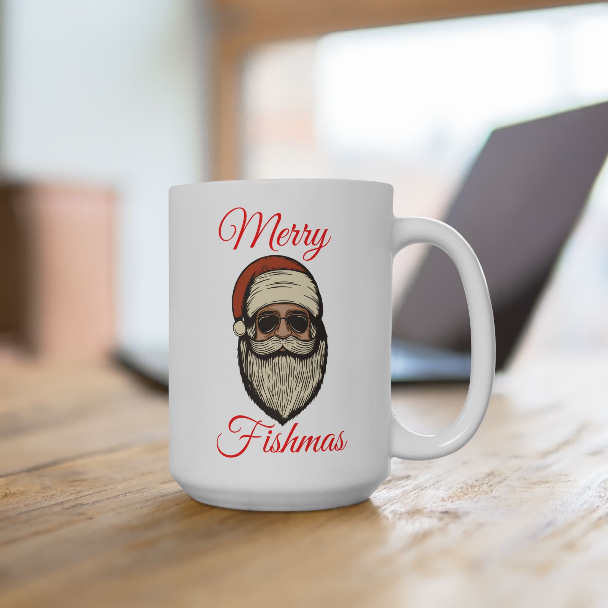 Merry Fishmas Ceramic Mug — "Merry Fishmas" Holiday Coffee Cup (11oz & 15oz)