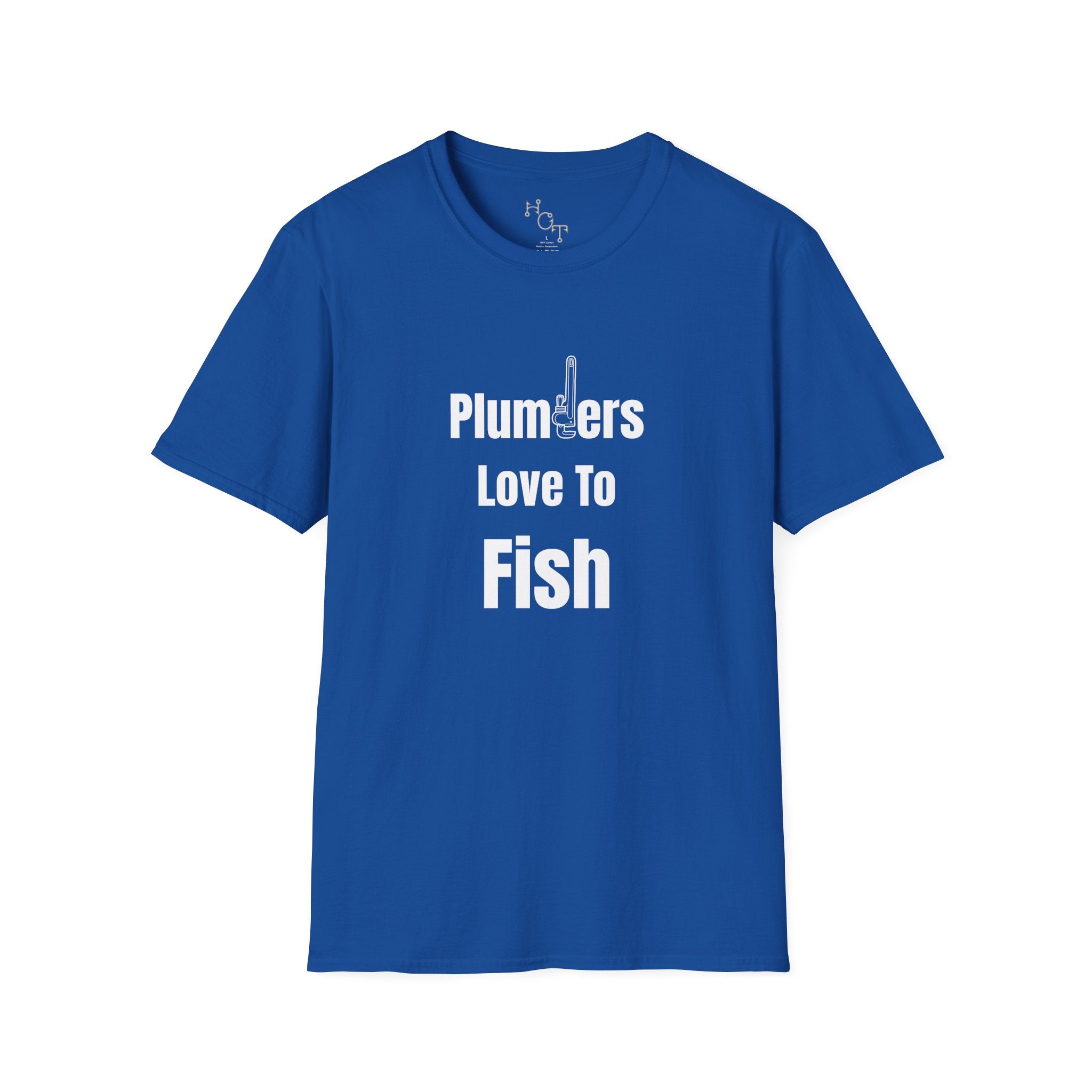 Plumbers Love To Fish T-Shirt – Funny Plumbing Dad Fisherman Gift