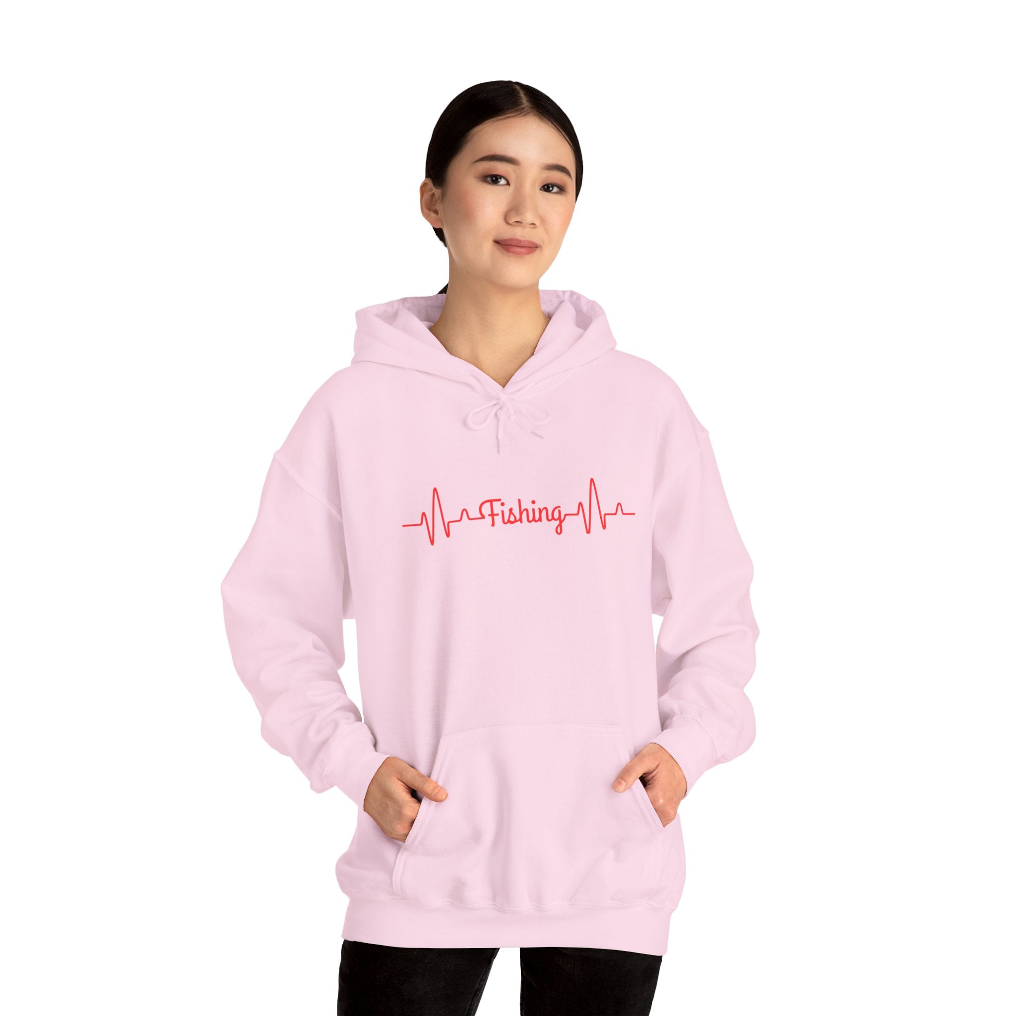 "Fishing Heartbeat" Unisex Hooded Sweatshirt