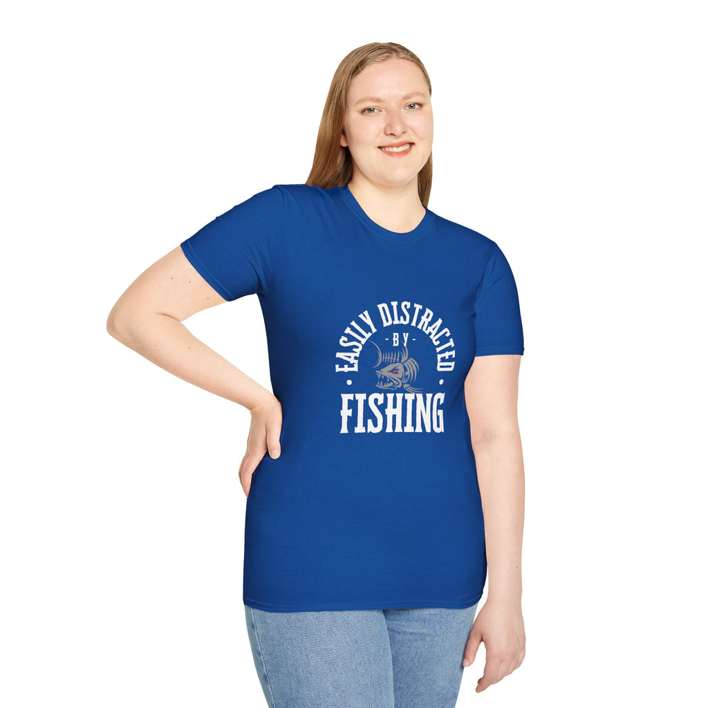"Easily Distracted by Fishing" Unisex Softstyle T-Shirt