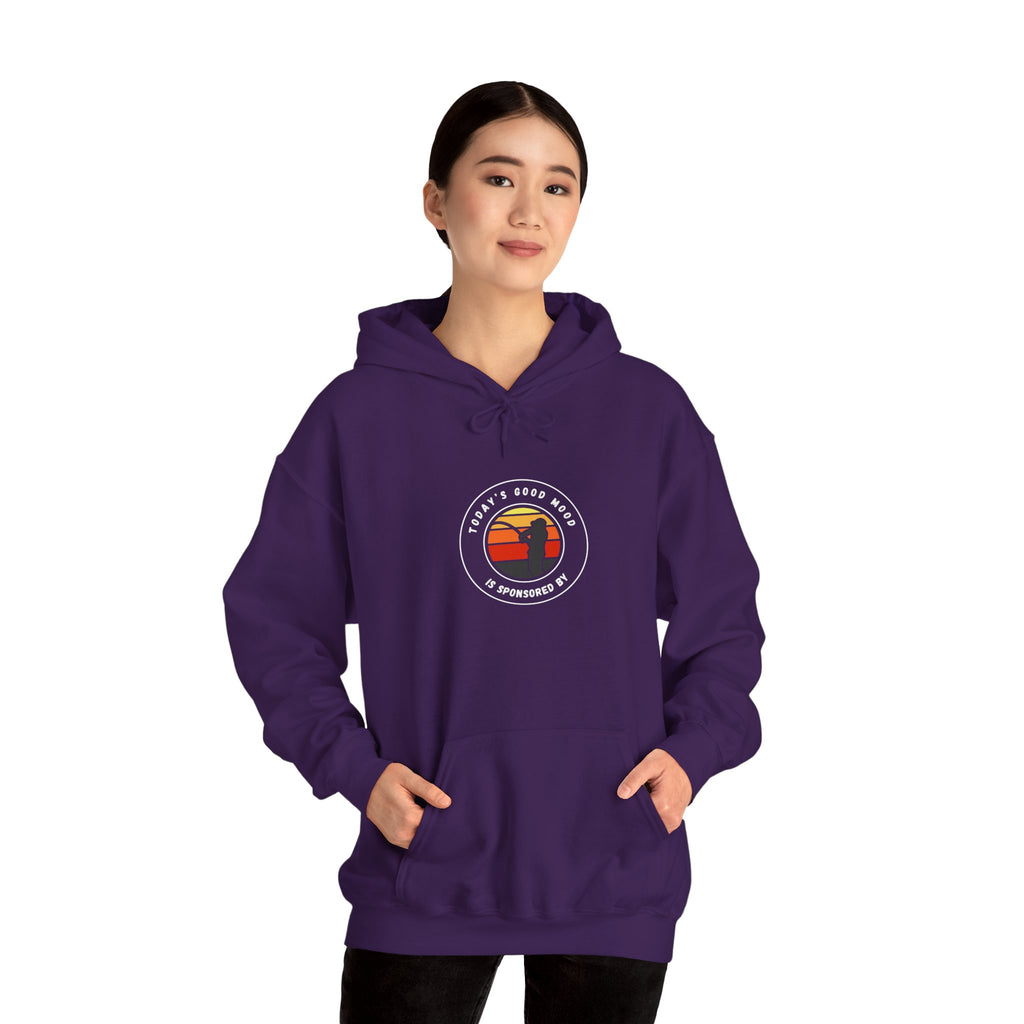"Today's Good Mood Is Sponsored By Fishing" Retro-Inspired Unisex Hoodie with Cool Graphic Design