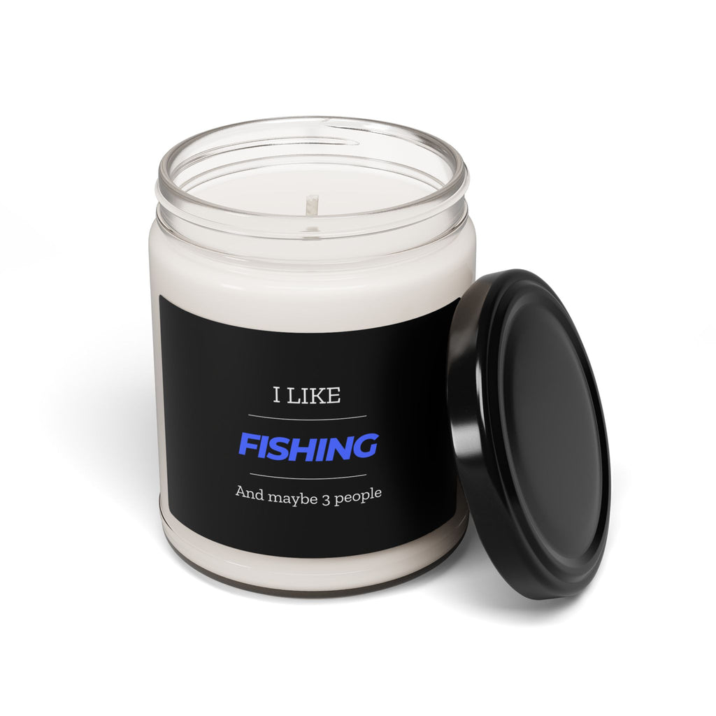 "I Like Fishing, and maybe 3 people"-Themed Scented Soy Candle - Perfect Gift for Anglers