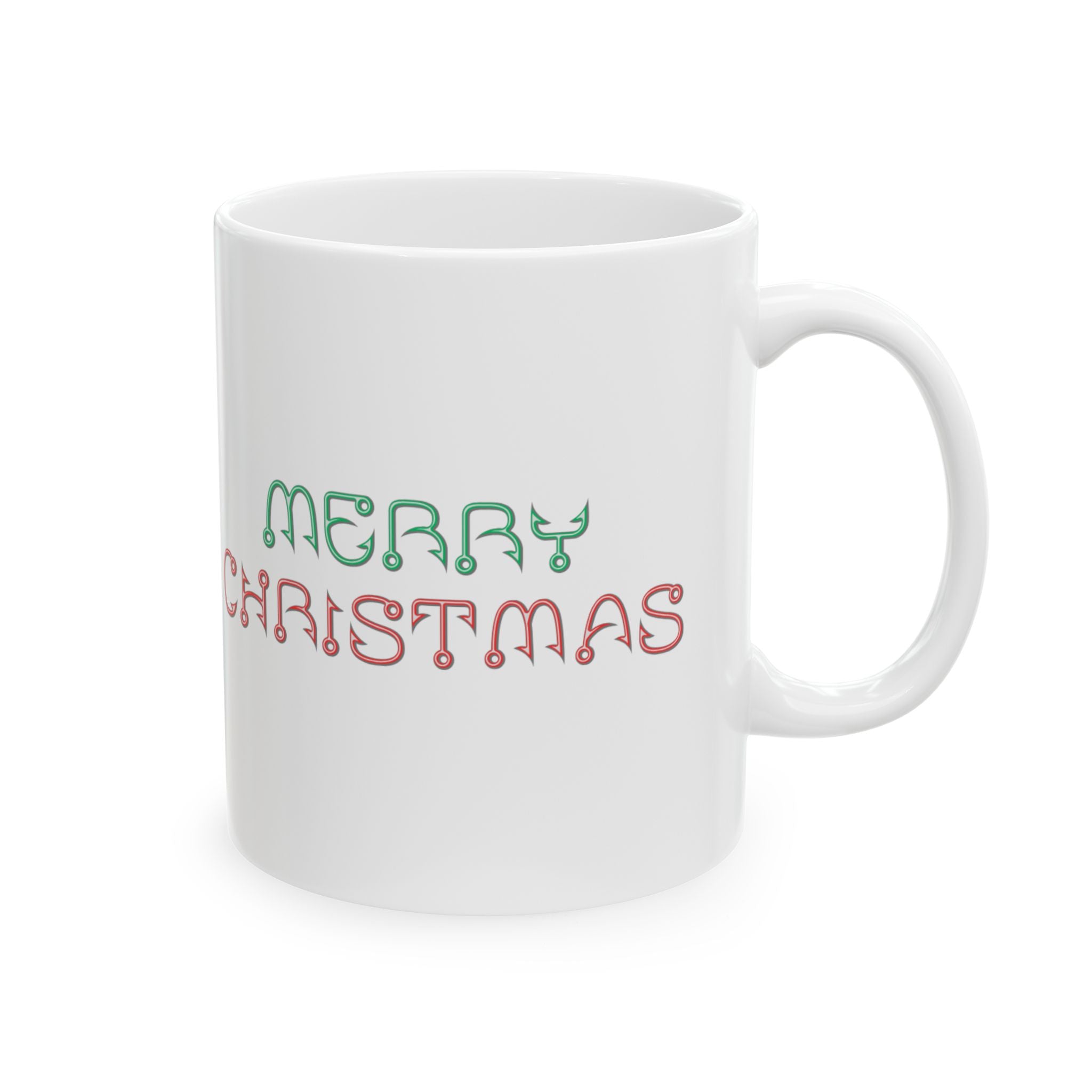 Merry Christmas Ceramic Mug — Festive Red & Green Holiday Coffee Cup (11oz, 15oz)