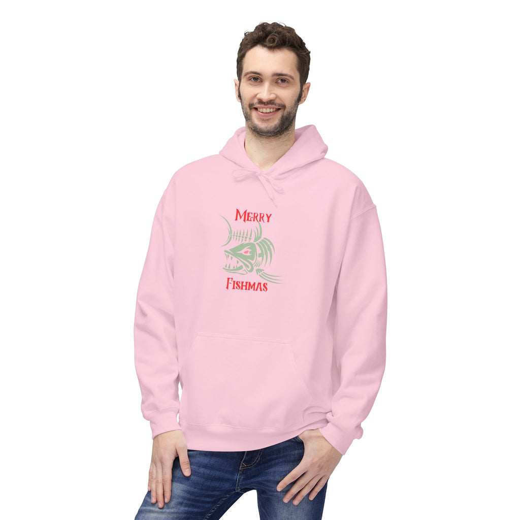 "Merry Fishmas" Hoodie — Holiday Fishing Graphic Pullover