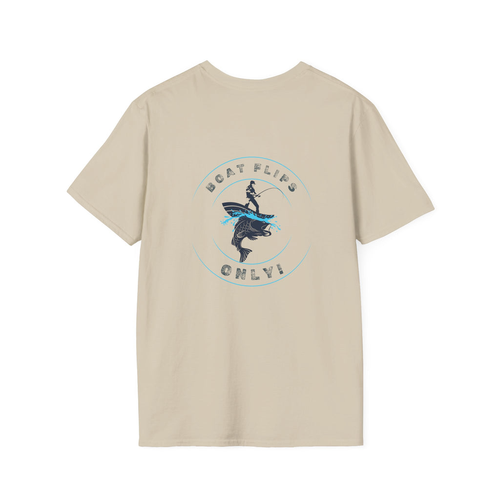 "BFO: Boat Flips Only" Unisex Softstyle T-Shirt - Perfect for Fishing Enthusiasts